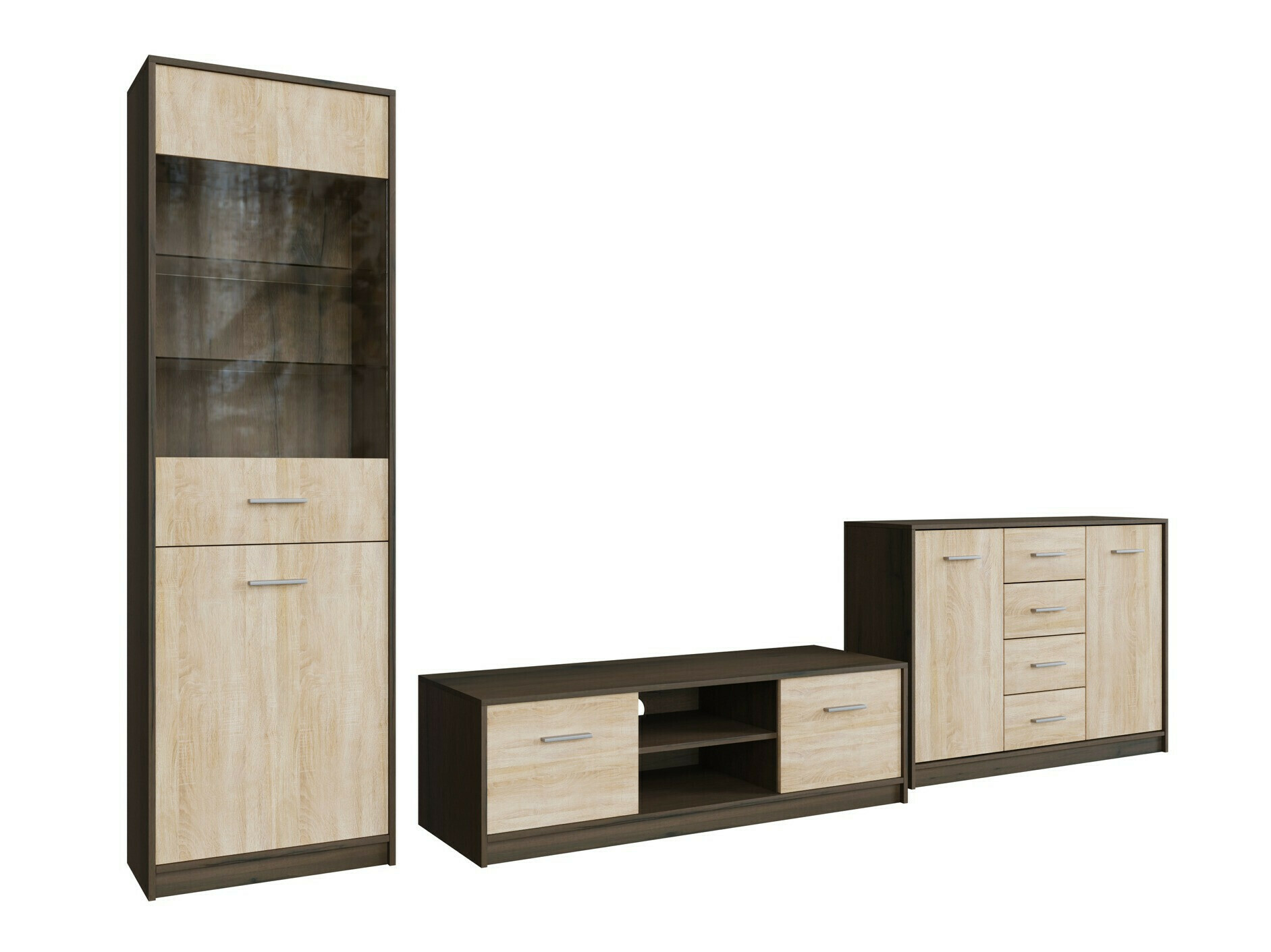 Conjunto de salón Novsore 162 (Roble oscuro + Roble Sonoma)