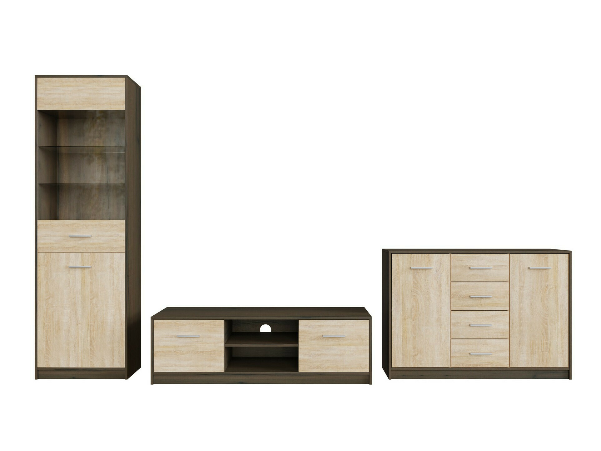 Conjunto de salón Novsore 162 (Roble oscuro + Roble Sonoma)