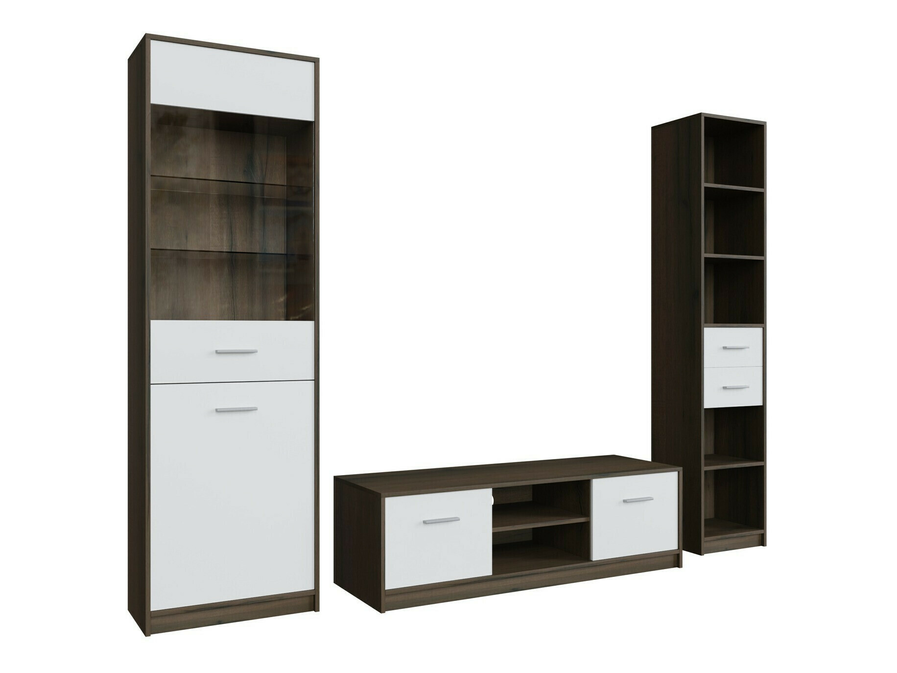 Conjunto de salón Novsore 163 (Roble oscuro + Blanco)