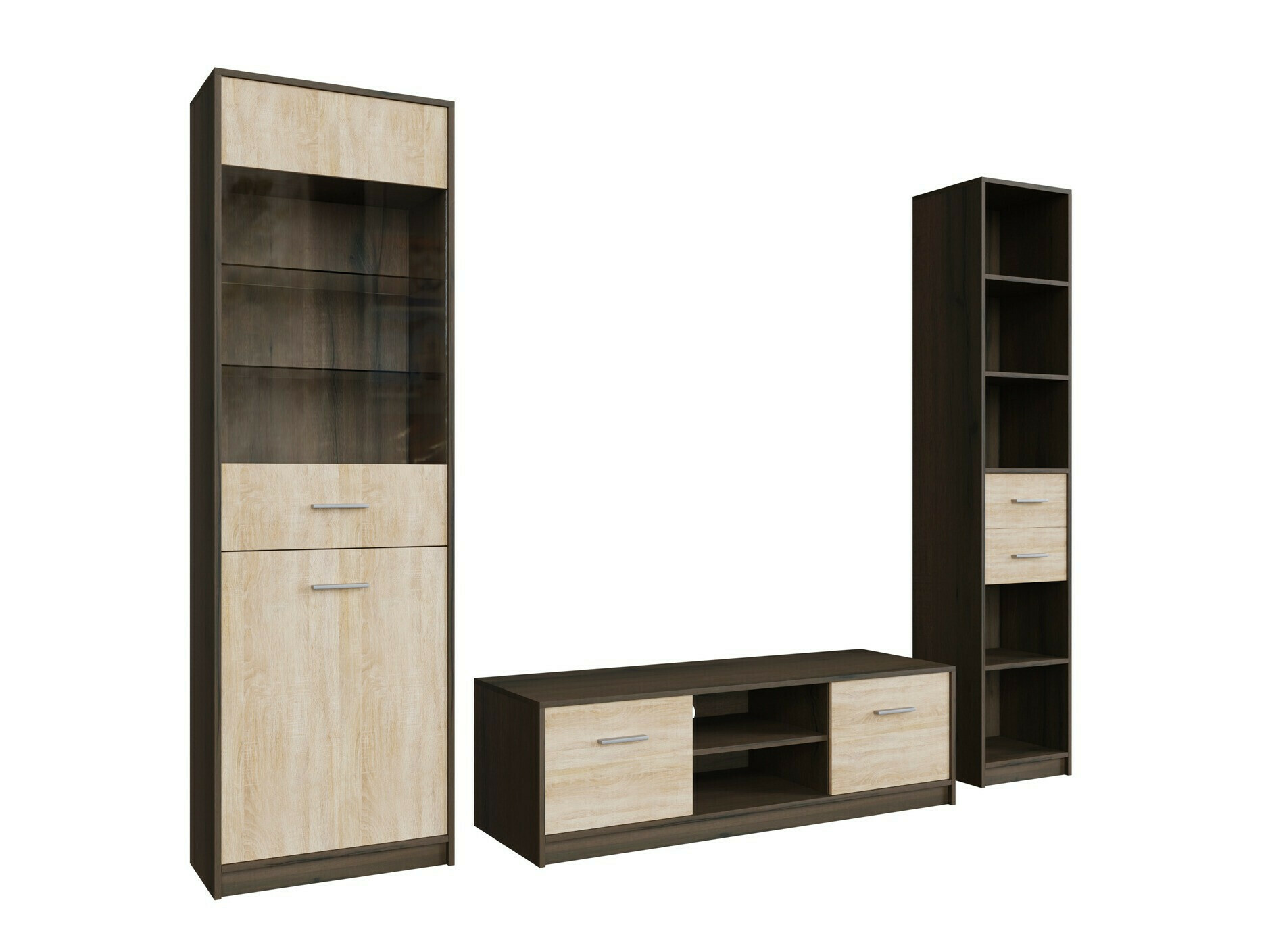 Conjunto de salón Novsore 163 (Roble oscuro + Roble Sonoma)