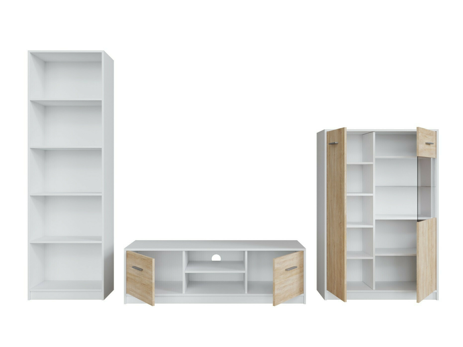 Conjunto de salón Novsore 164 (Blanco + Roble Sonoma)