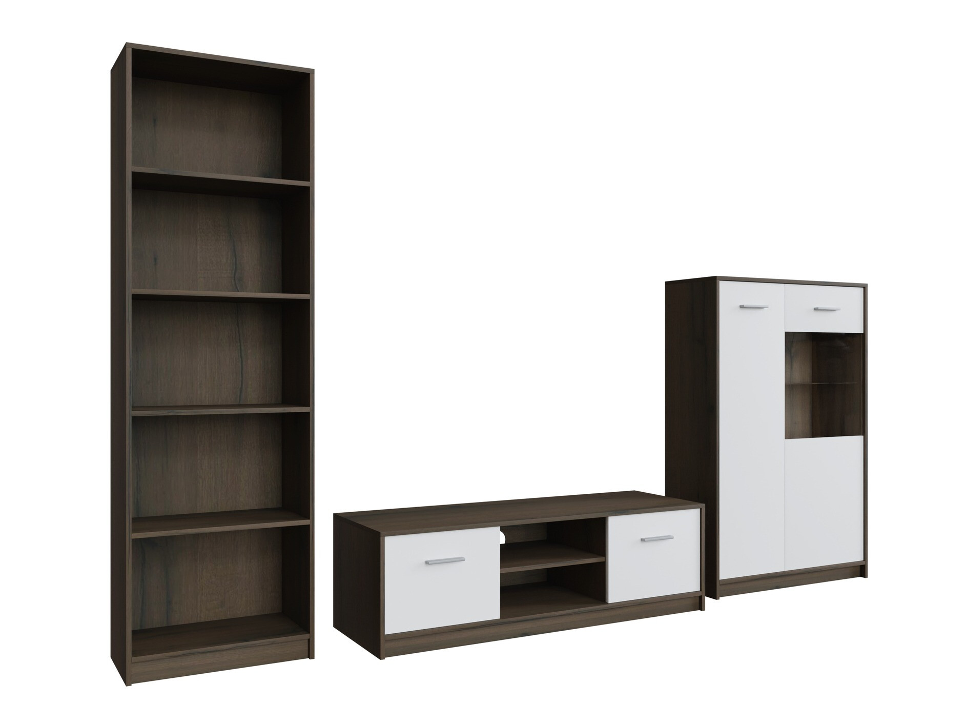 Conjunto de salón Novsore 164 (Roble oscuro + Blanco)