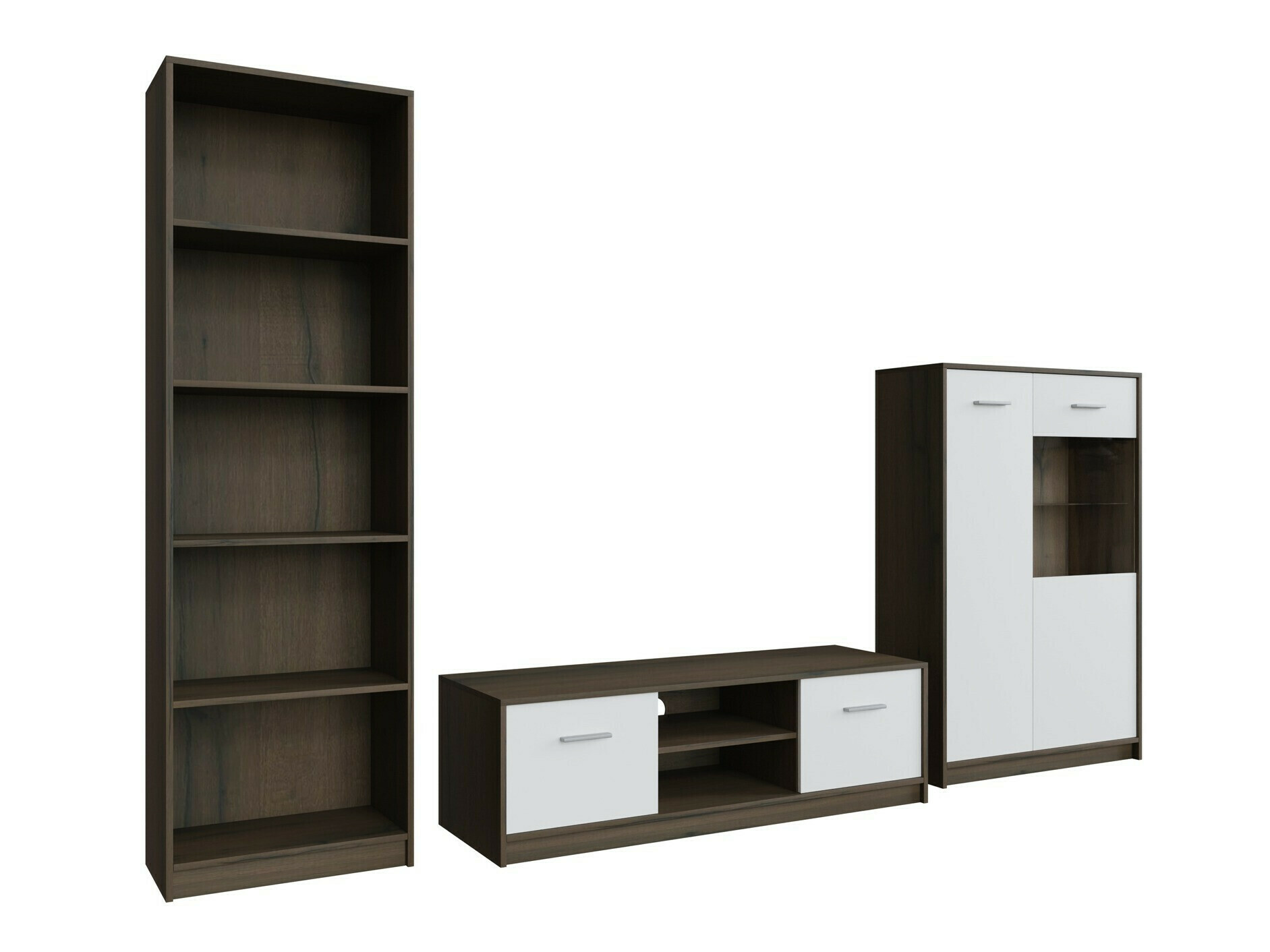 Conjunto de salón Novsore 164 (Roble oscuro + Blanco)