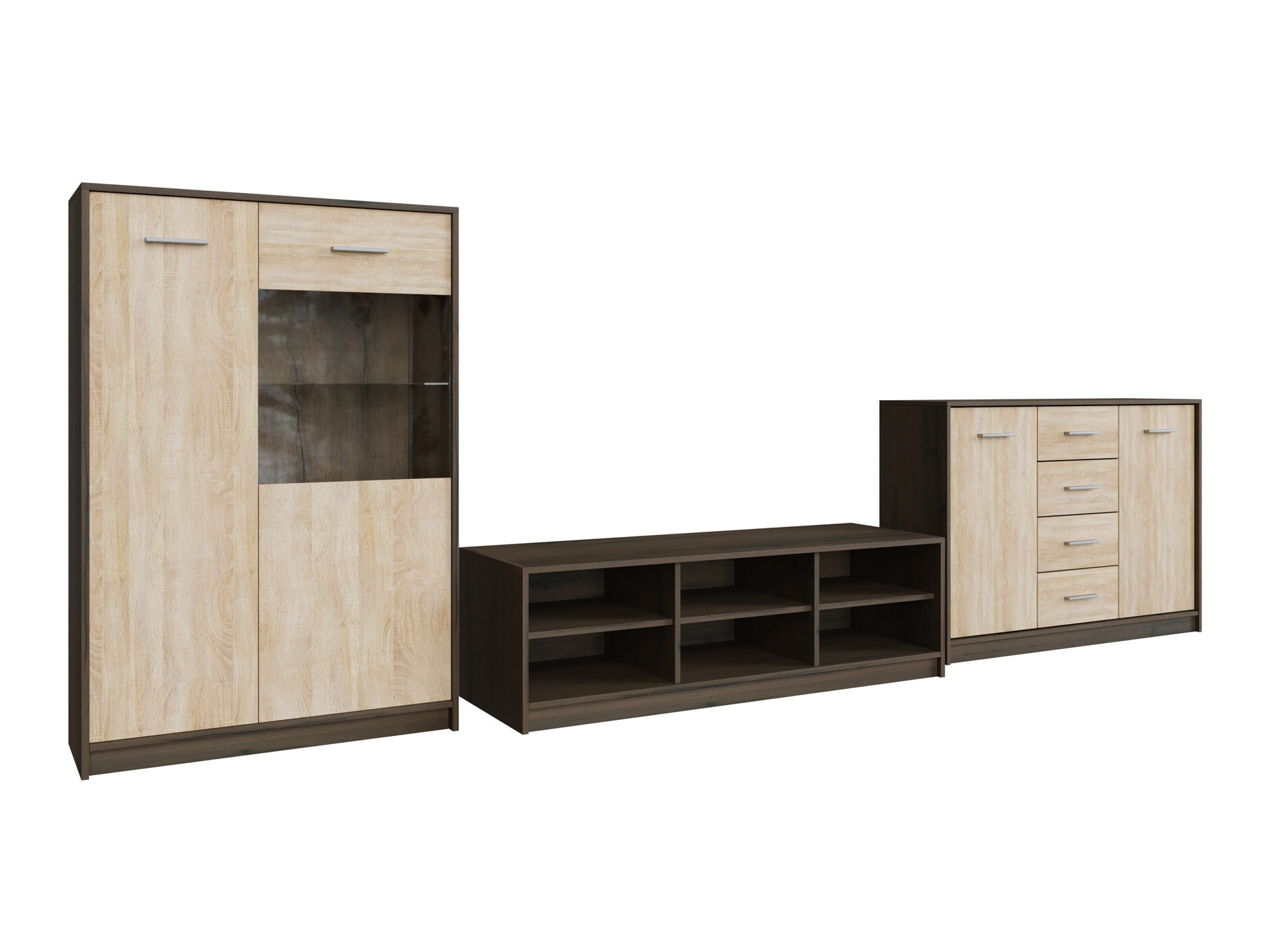 Conjunto de salón Novsore 165 (Roble oscuro + Roble Sonoma)