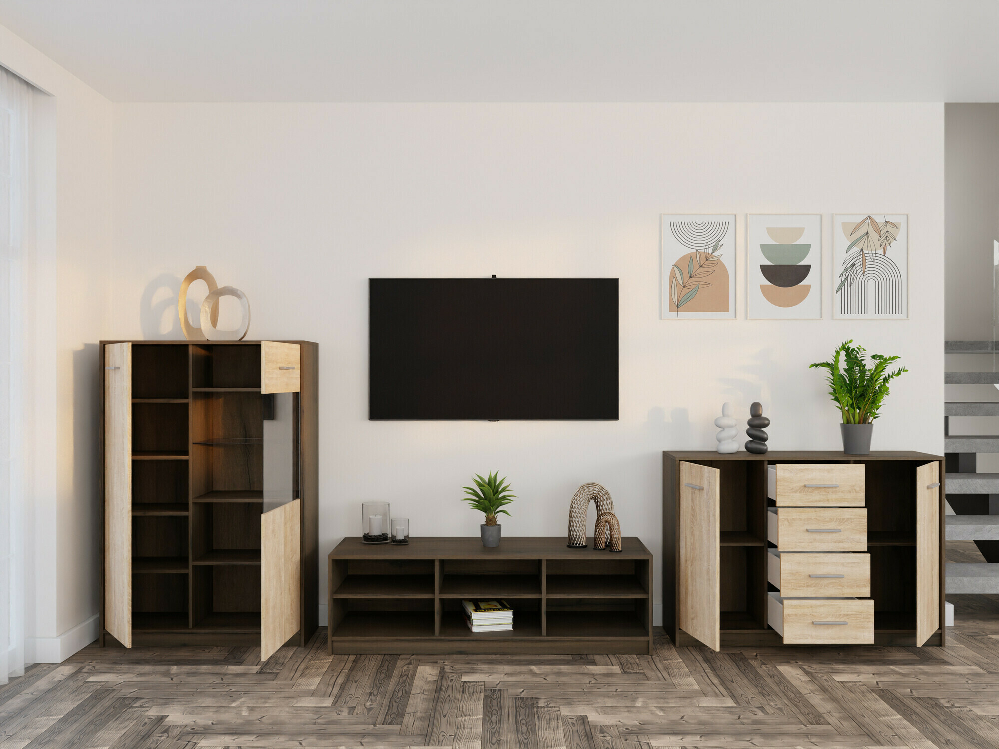 Conjunto de salón Novsore 165 (Roble oscuro + Roble Sonoma)