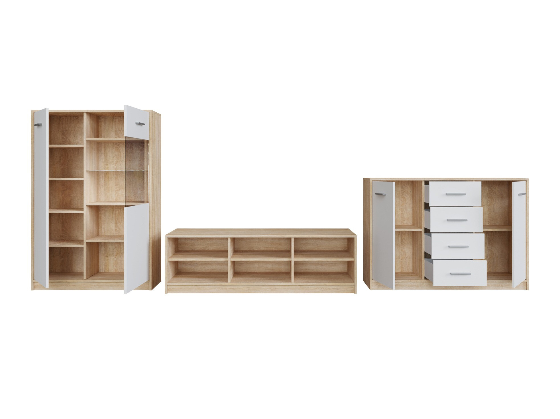 Conjunto de salón Novsore 165 (Roble Sonoma + Blanco)