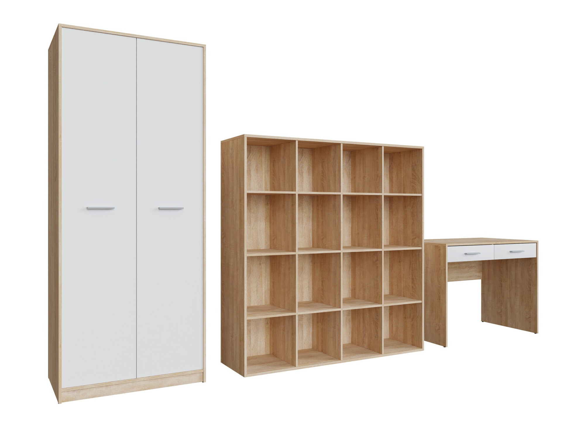 Conjunto para oficina en casa Novsore 166 (Roble Sonoma + Blanco)