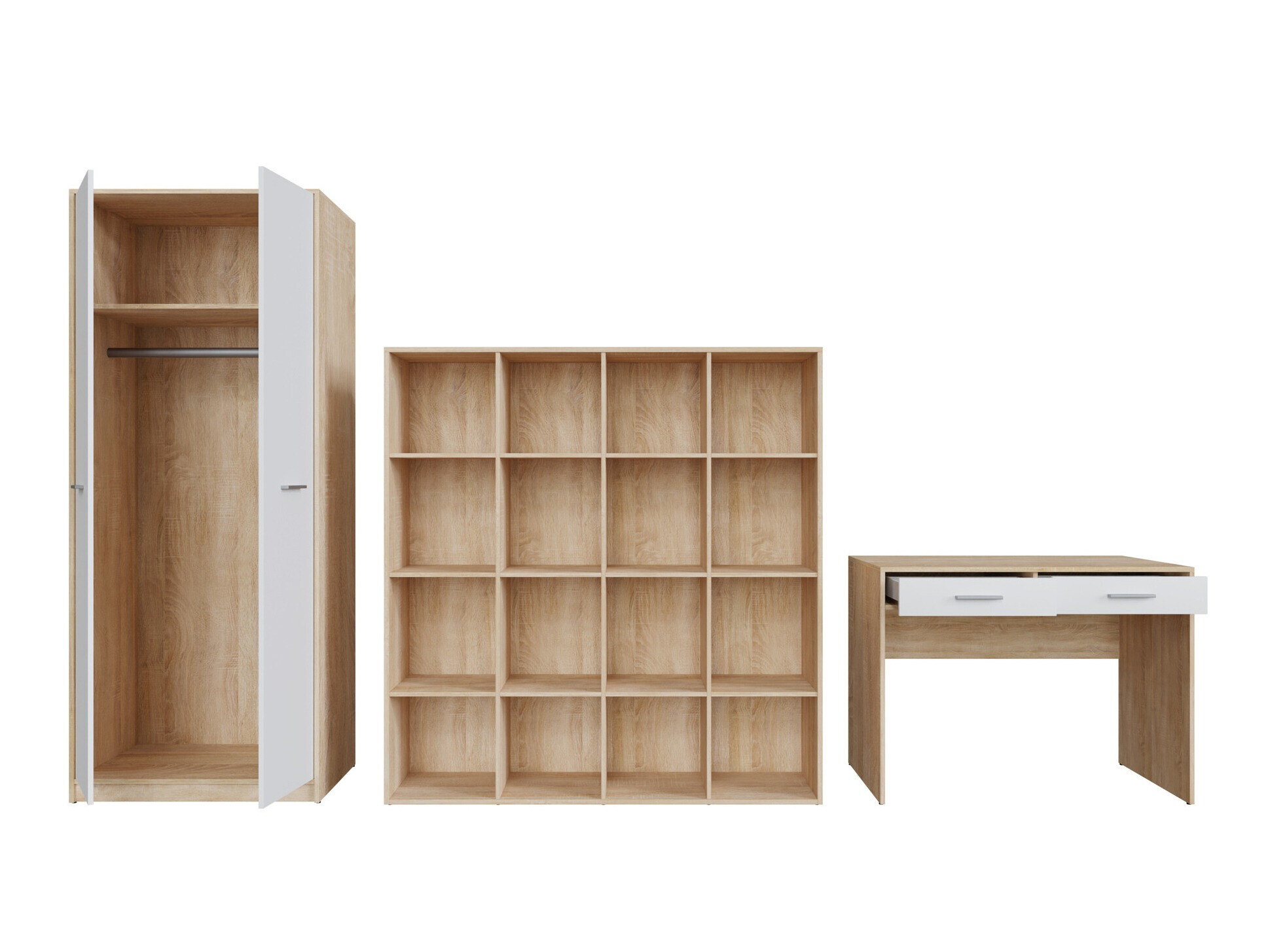 Conjunto para oficina en casa Novsore 166 (Roble Sonoma + Blanco)