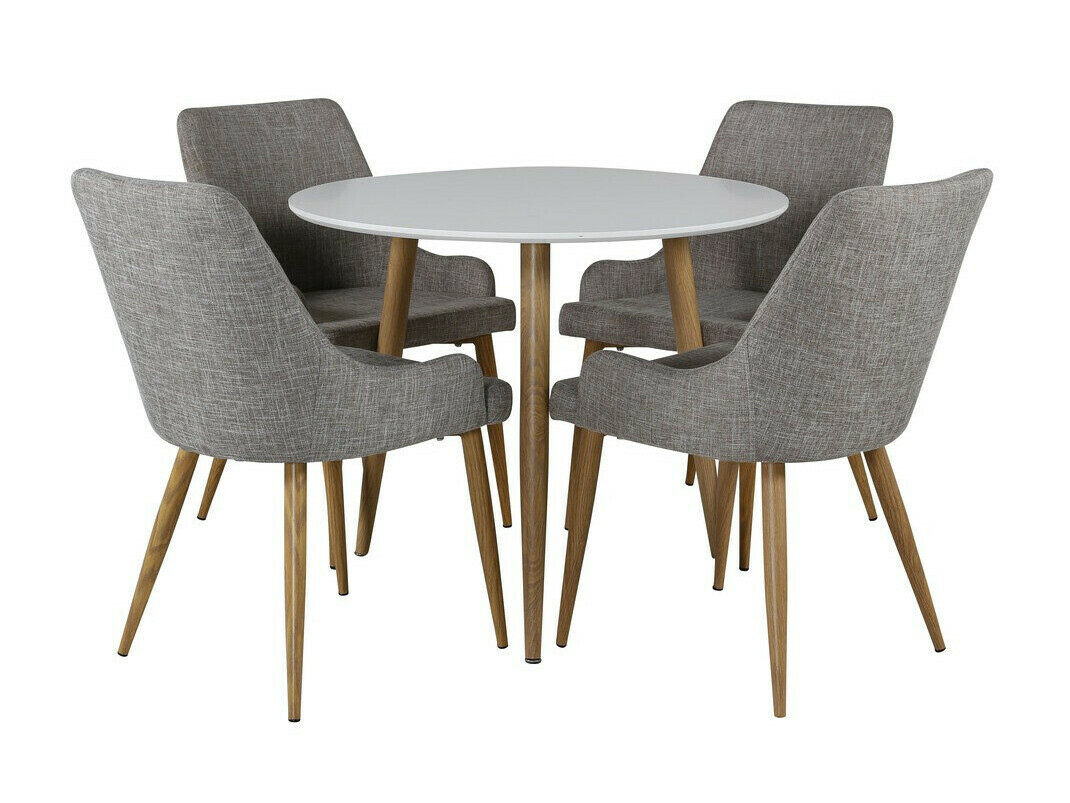 Conjunto de mesas y sillas para comedor Dallas 2447 (Gris + Roble)