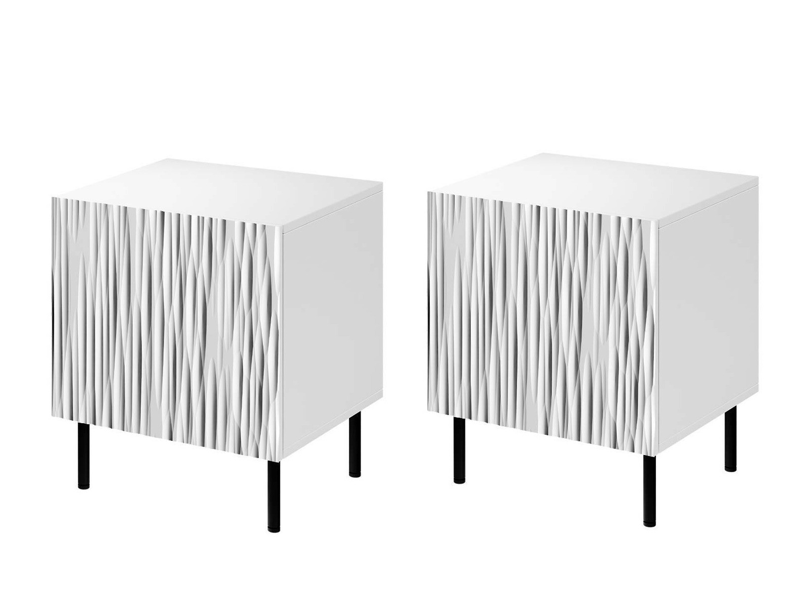 Conjunto de mesitas de noche Lorelbo 102 (Blanco + Negro)