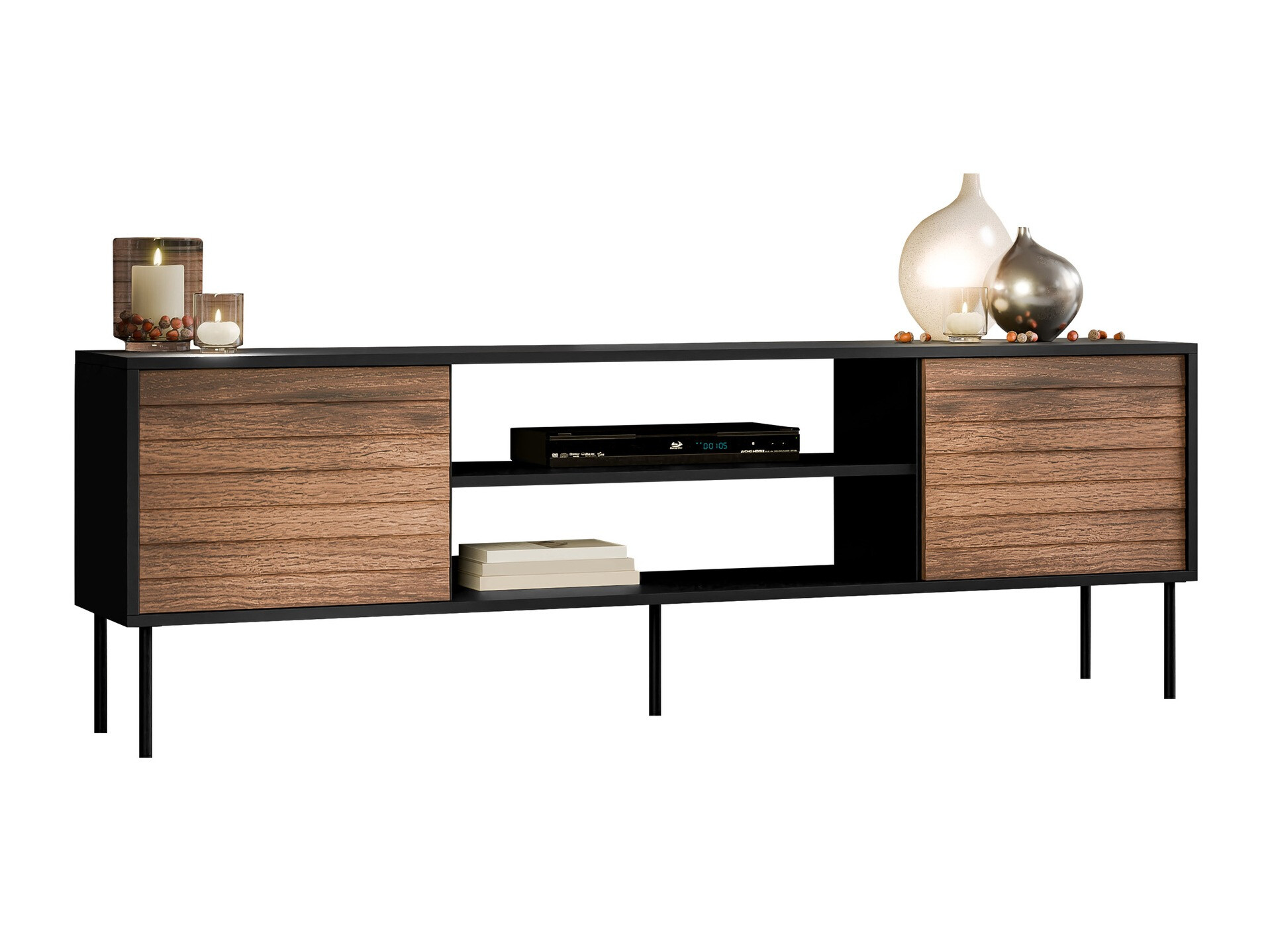 Mueble TV Flosoru 104 (Nogal + Negro)