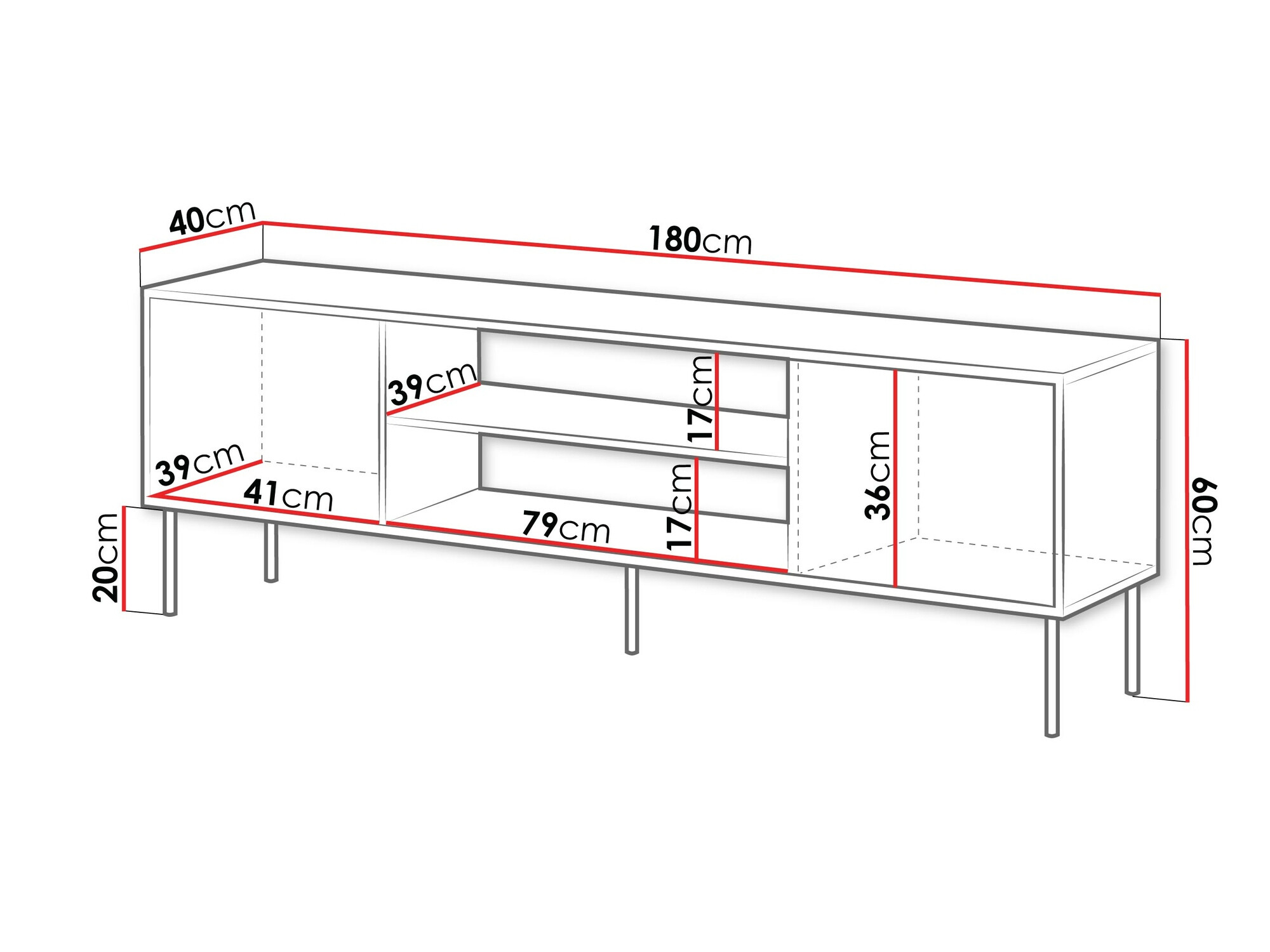 Mueble TV Flosoru 104 (Nogal + Negro)