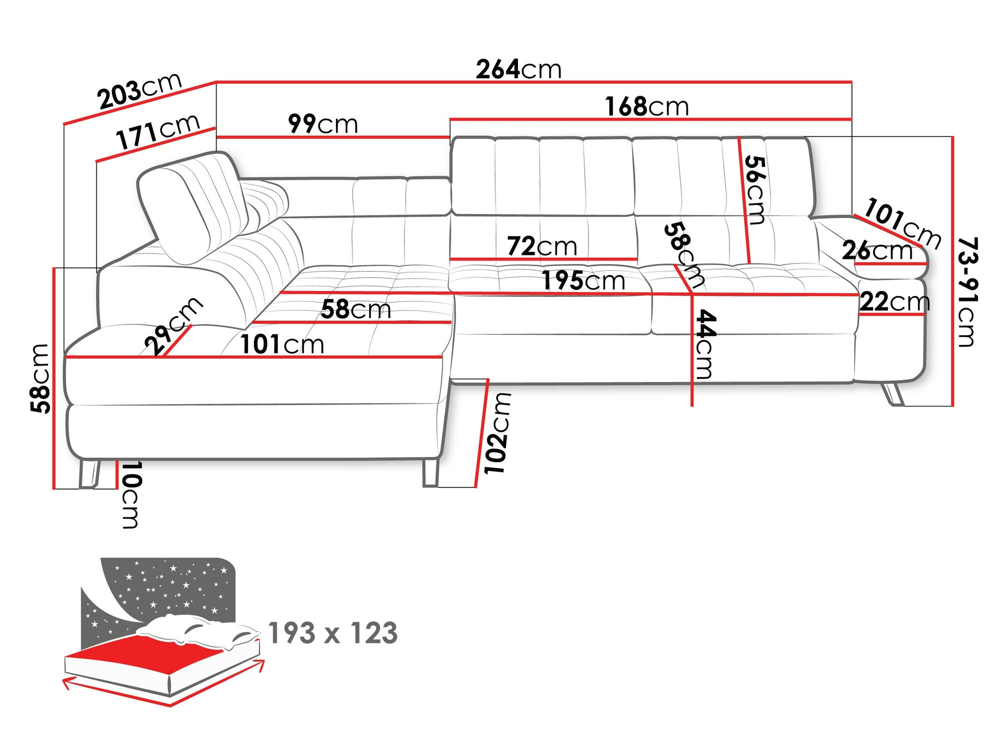 Sofá rinconero Comfivo 207 (Terra 06)