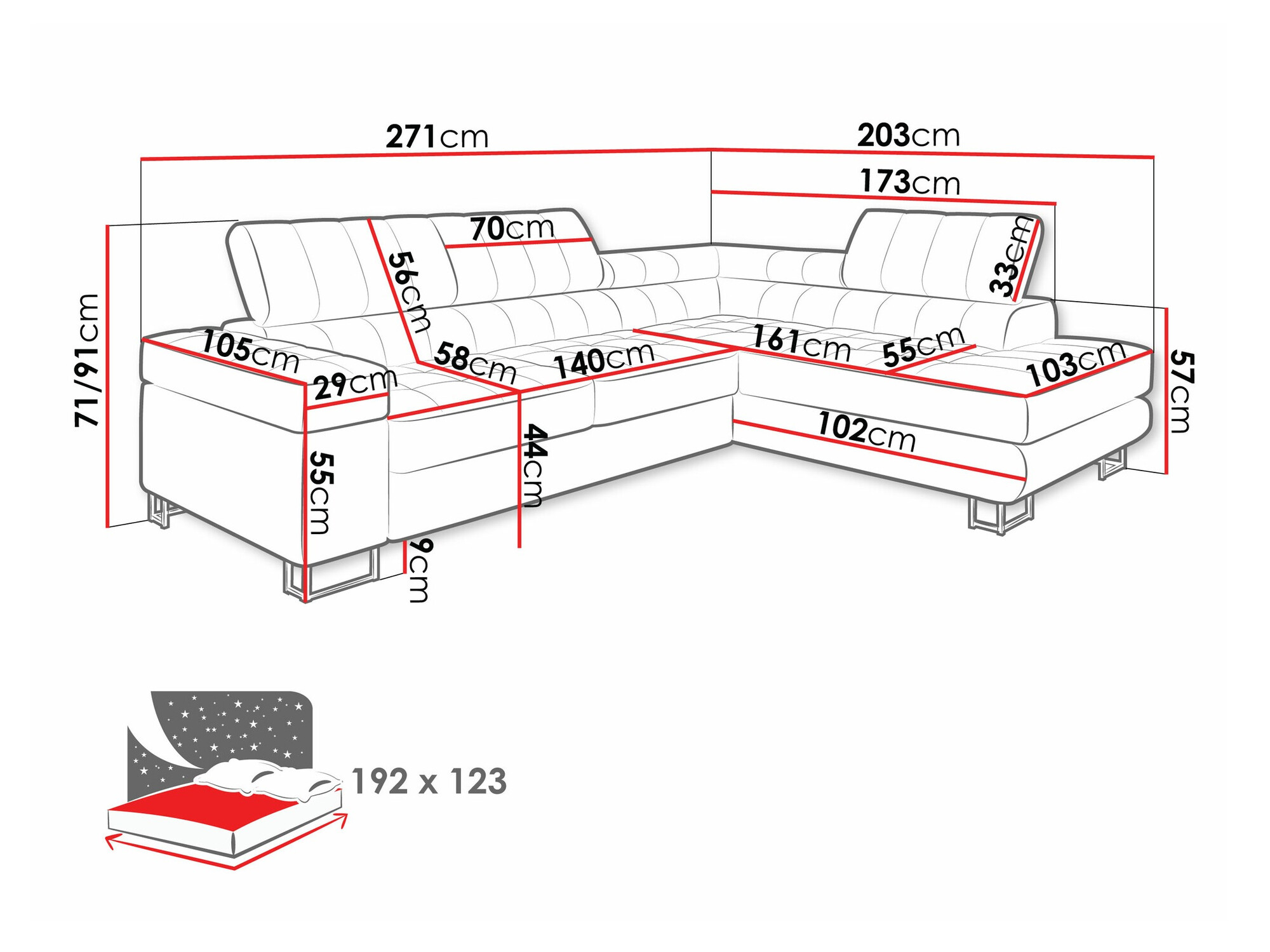 Sofá rinconero Comfivo 232 (Flow 06)