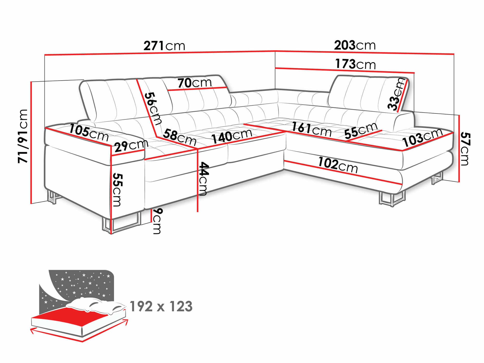 Sofá rinconero Comfivo 232 (Magic Velvet 2219)