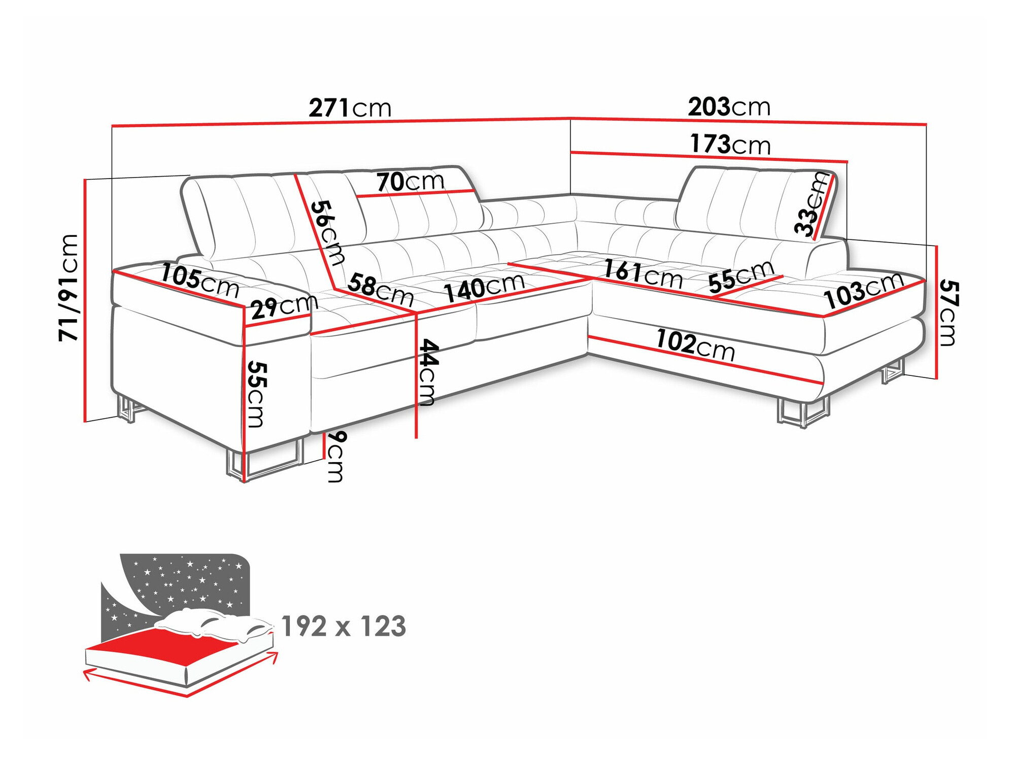 Sofá rinconero Comfivo 232 (Matana 17)