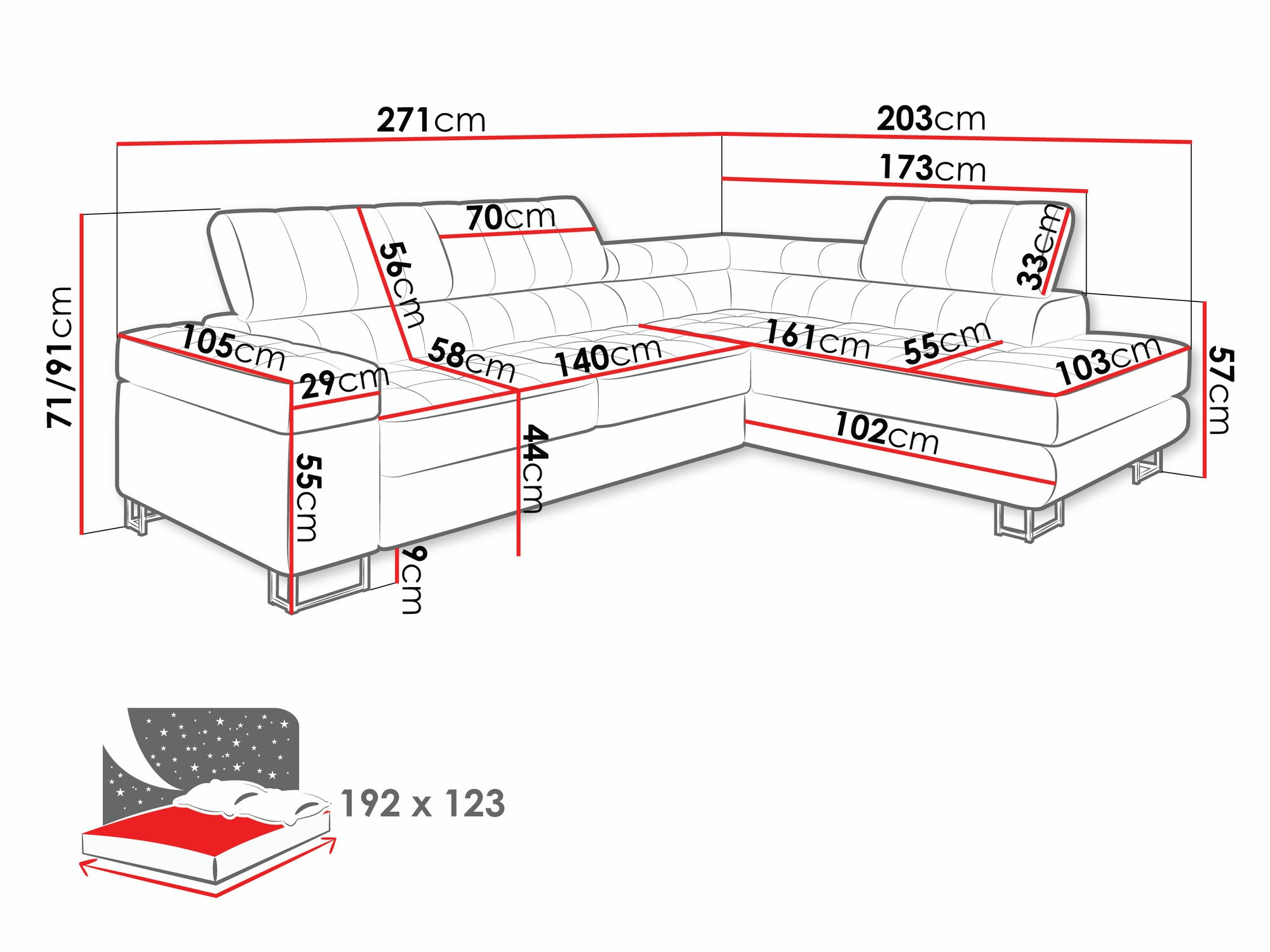 Sofá rinconero Comfivo Anima (Fresh 11)