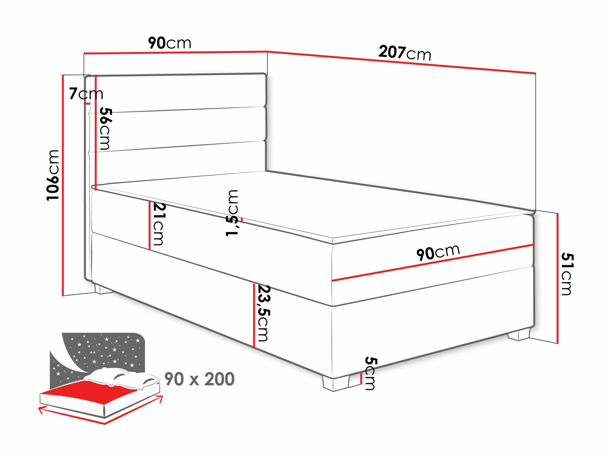 Cama continental Sanford 104 (Manila 02)