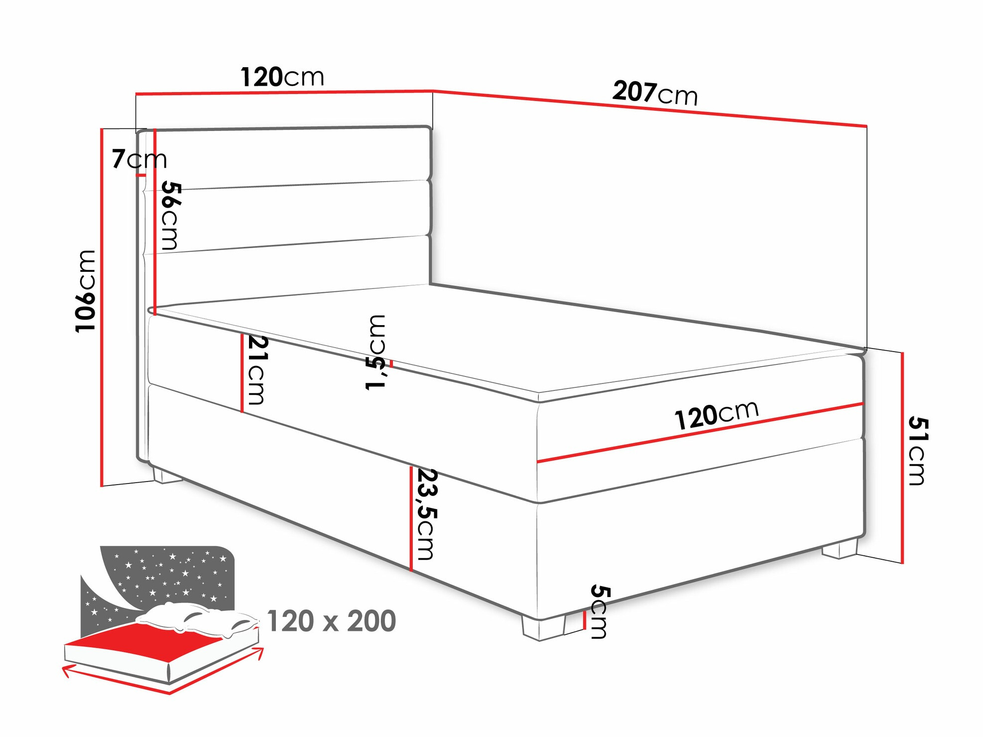 Cama continental Sanford 104 (Manila 09)