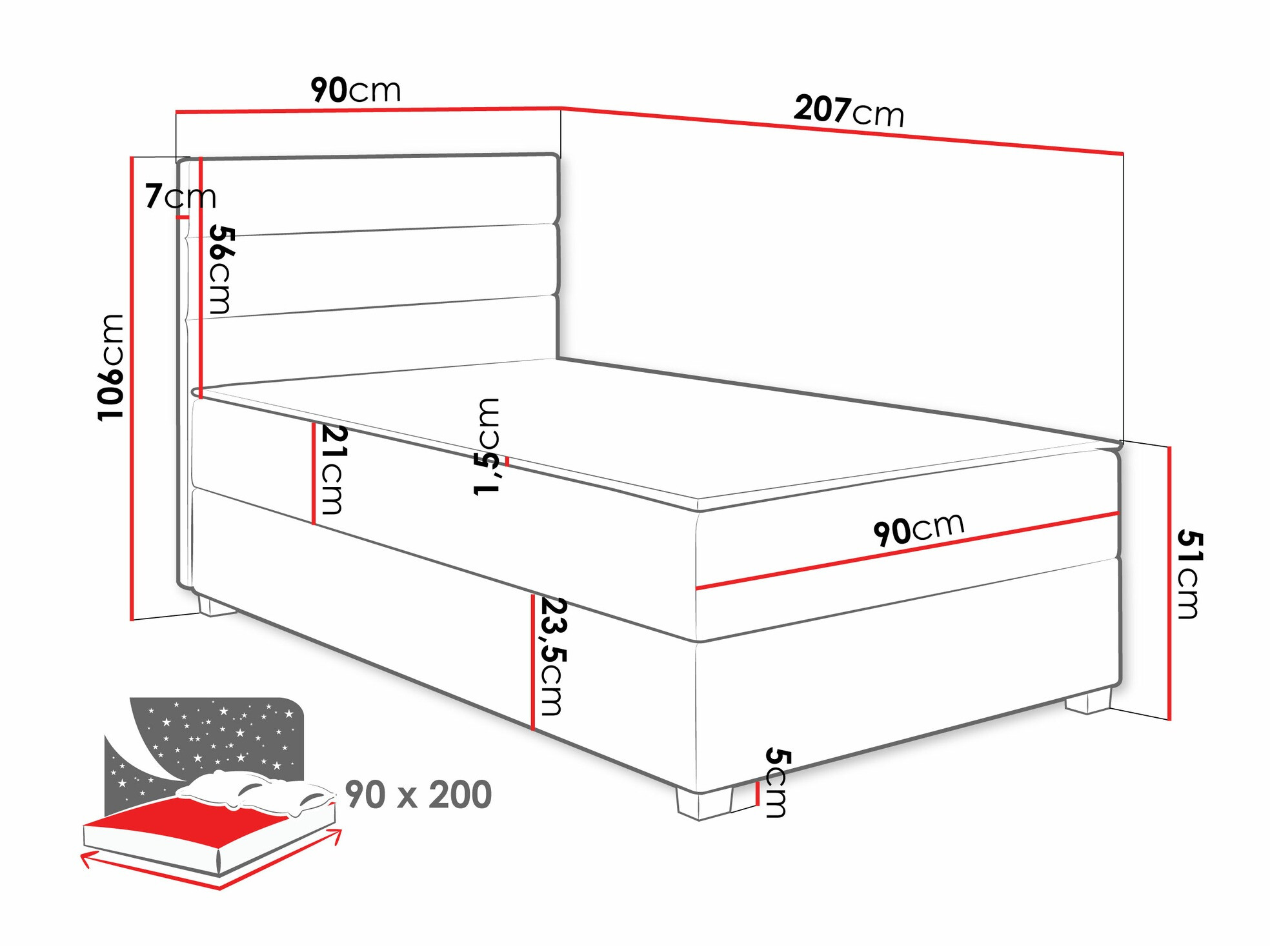Cama continental Sanford 104 (Manila 14)