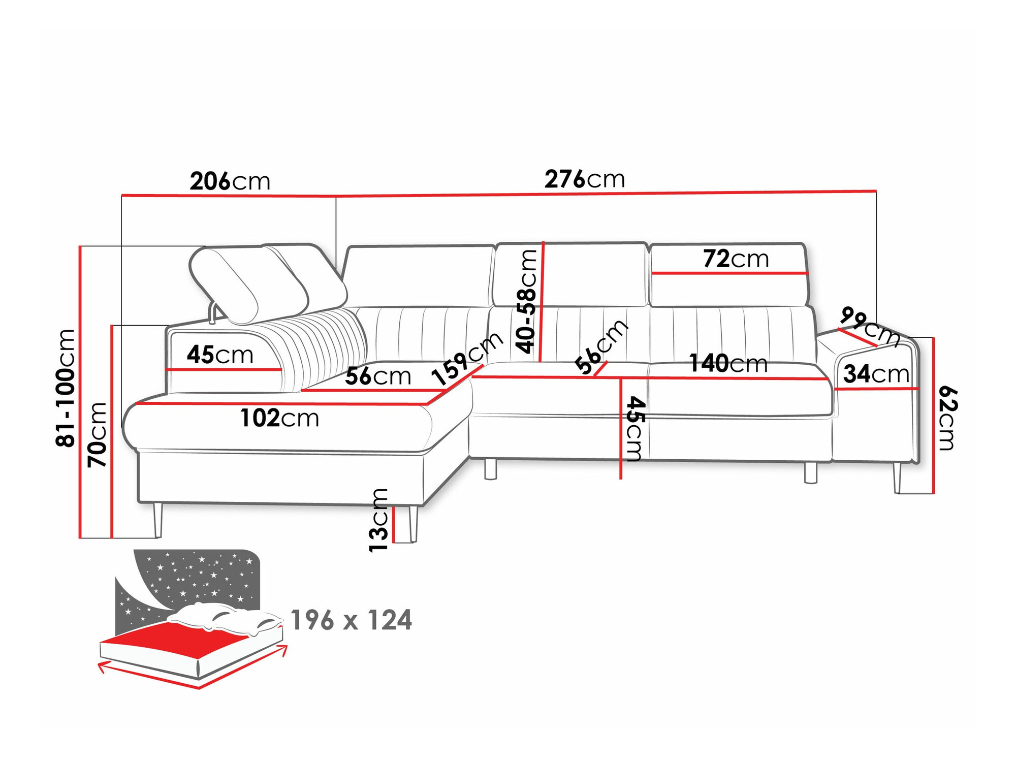 Sofá rinconero Comfivo 446 (Coral 75)