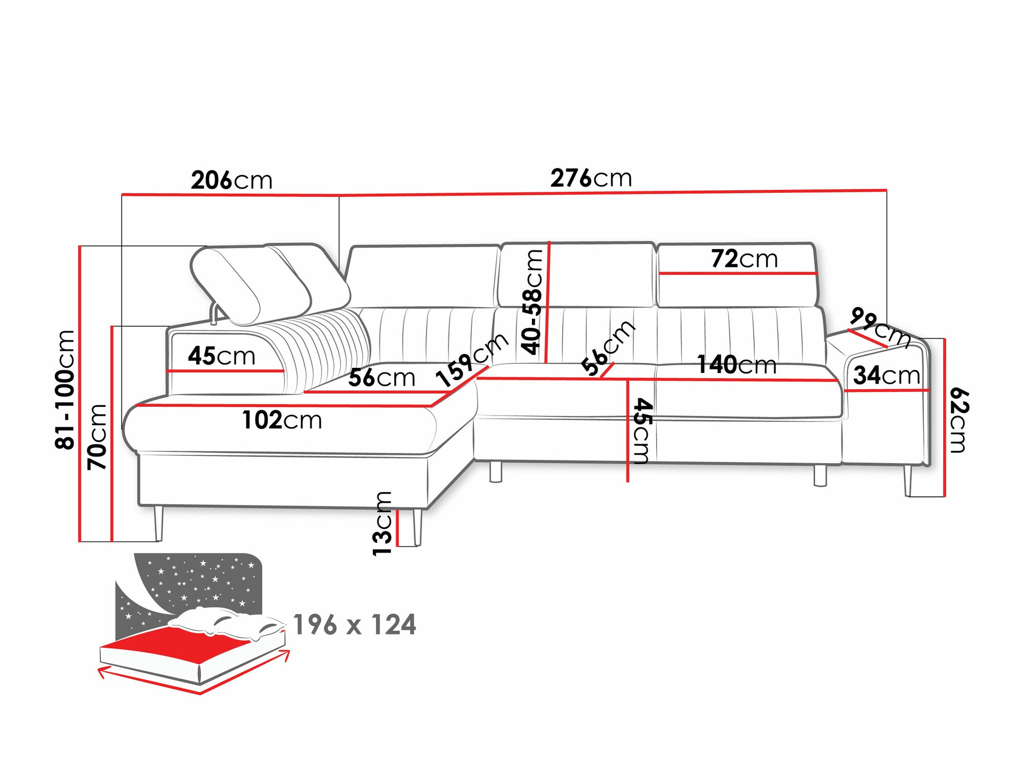 Sofá rinconero Comfivo 446 (Magic Velvet 2225)