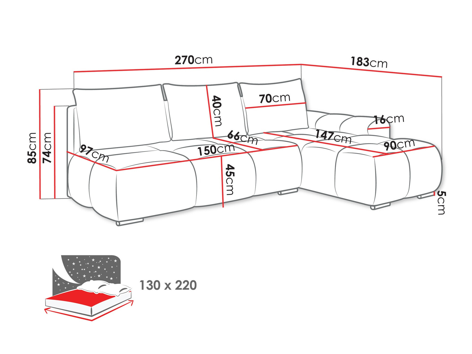 Sofá rinconero Camden 106 (Velo 621)