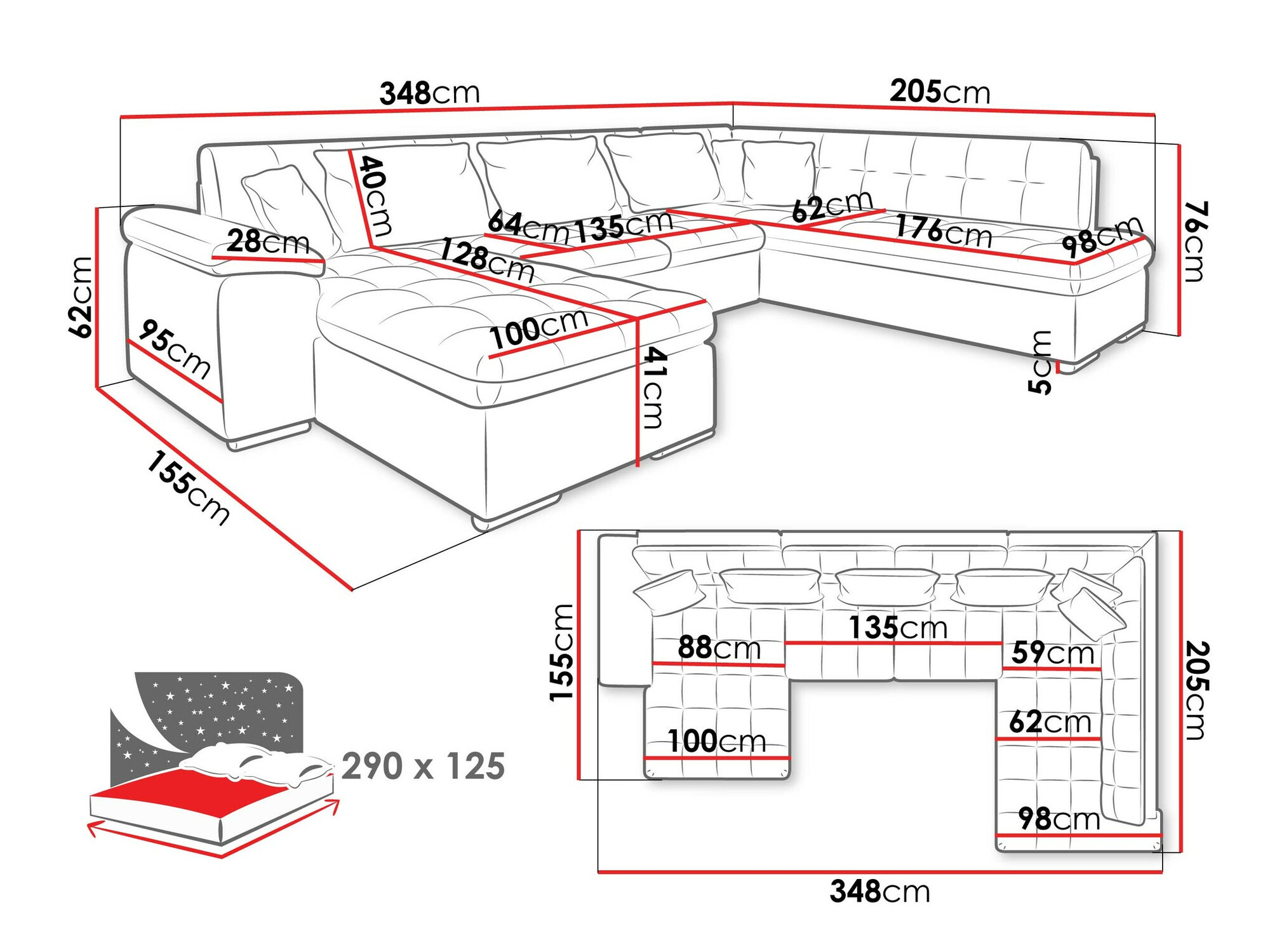 Sofá rinconero Comfivo 128 (Izquierda)