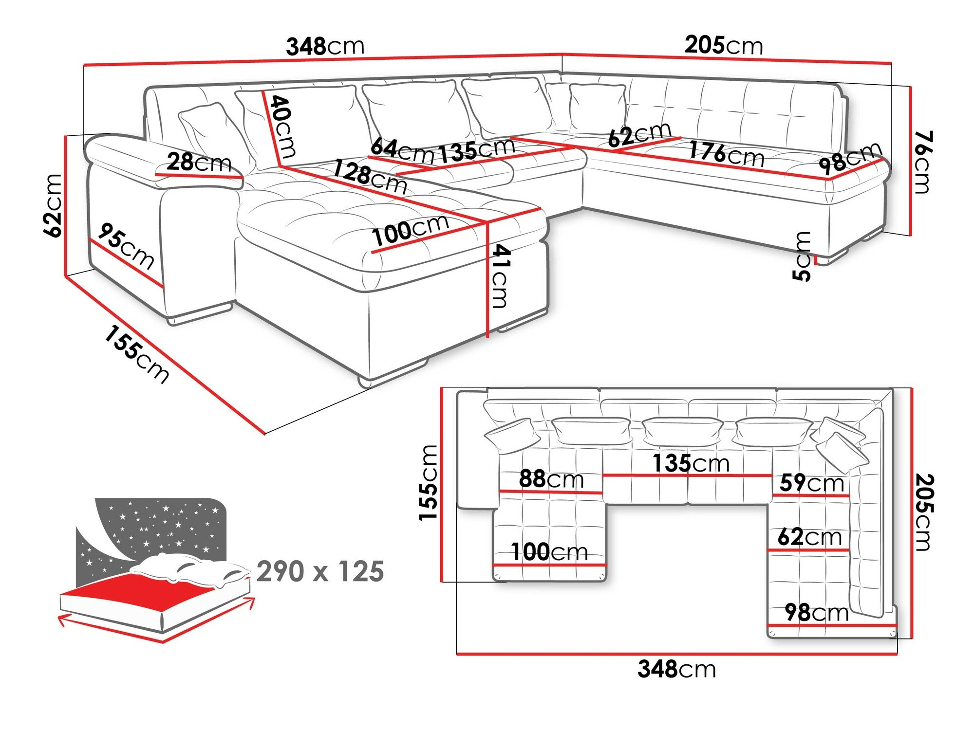 Sofá rinconero Comfivo 128 (Izquierda)