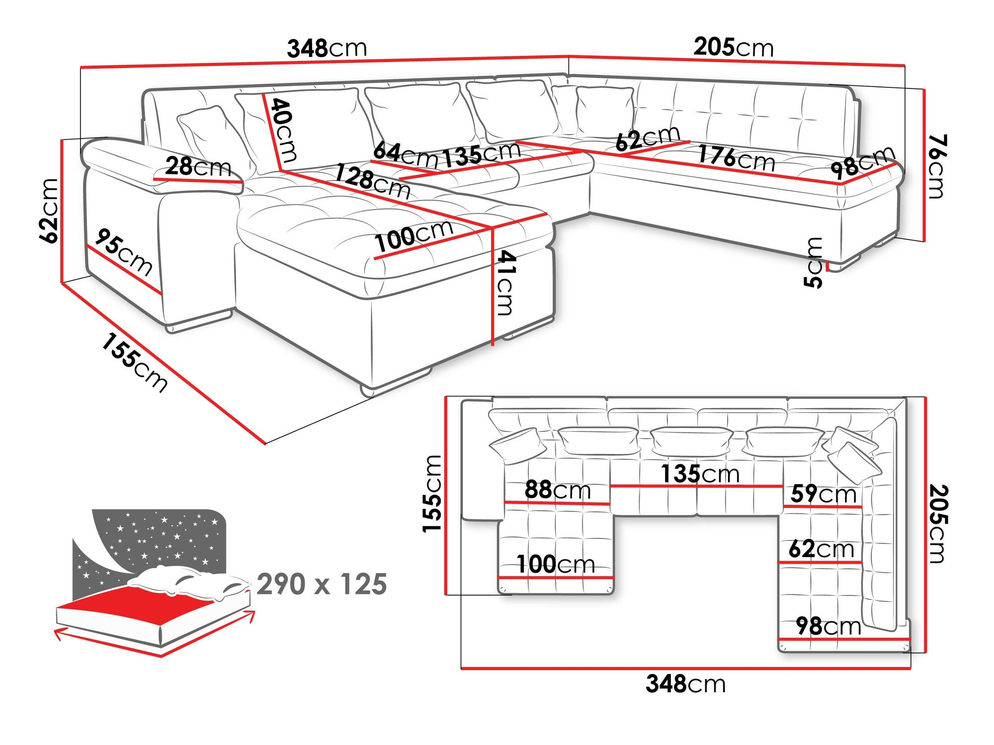 Sofá rinconero Comfivo Gemma II (Izquierda)