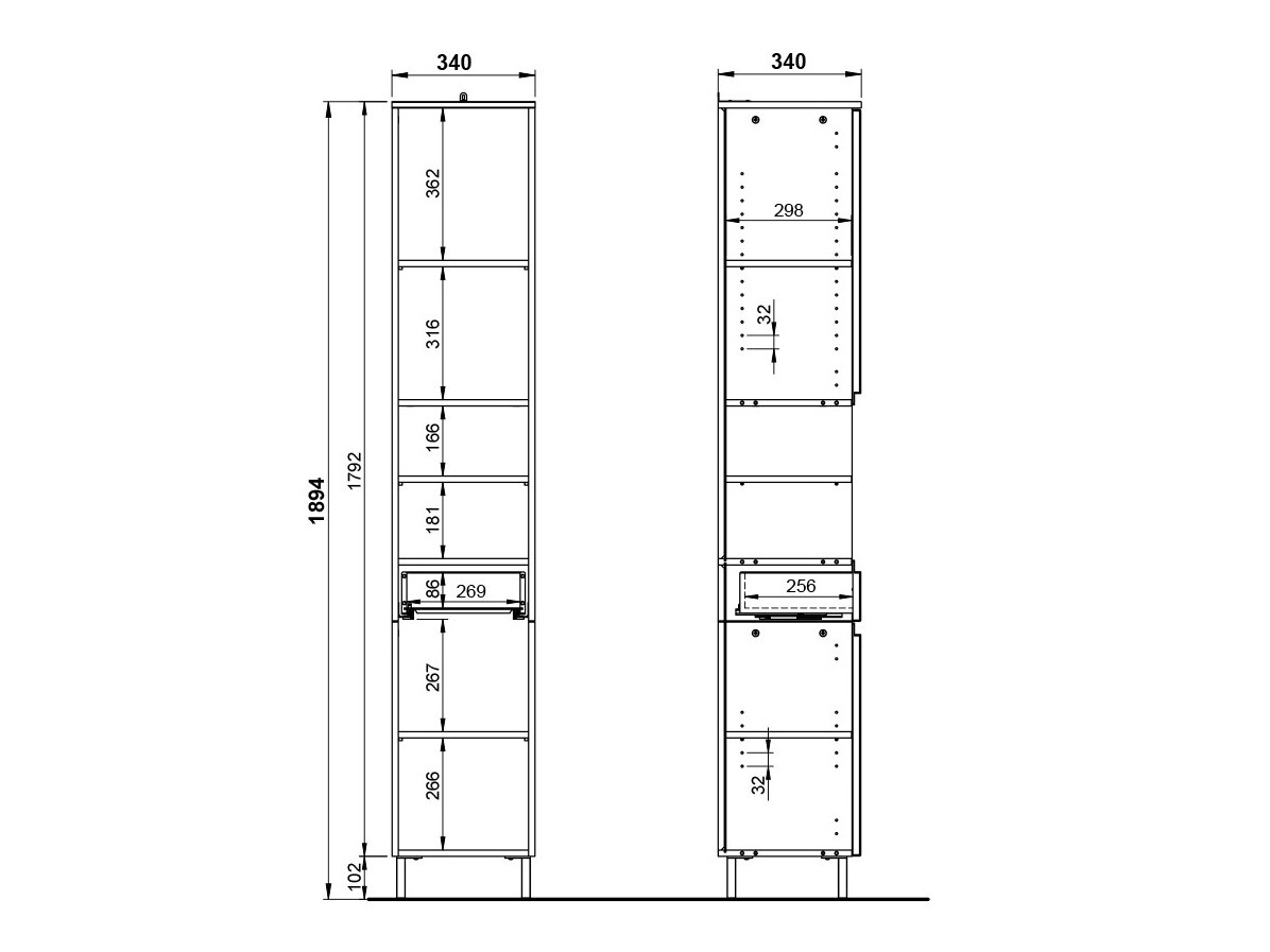 Armario de pie para baño Talmira 100 (Cachemira)