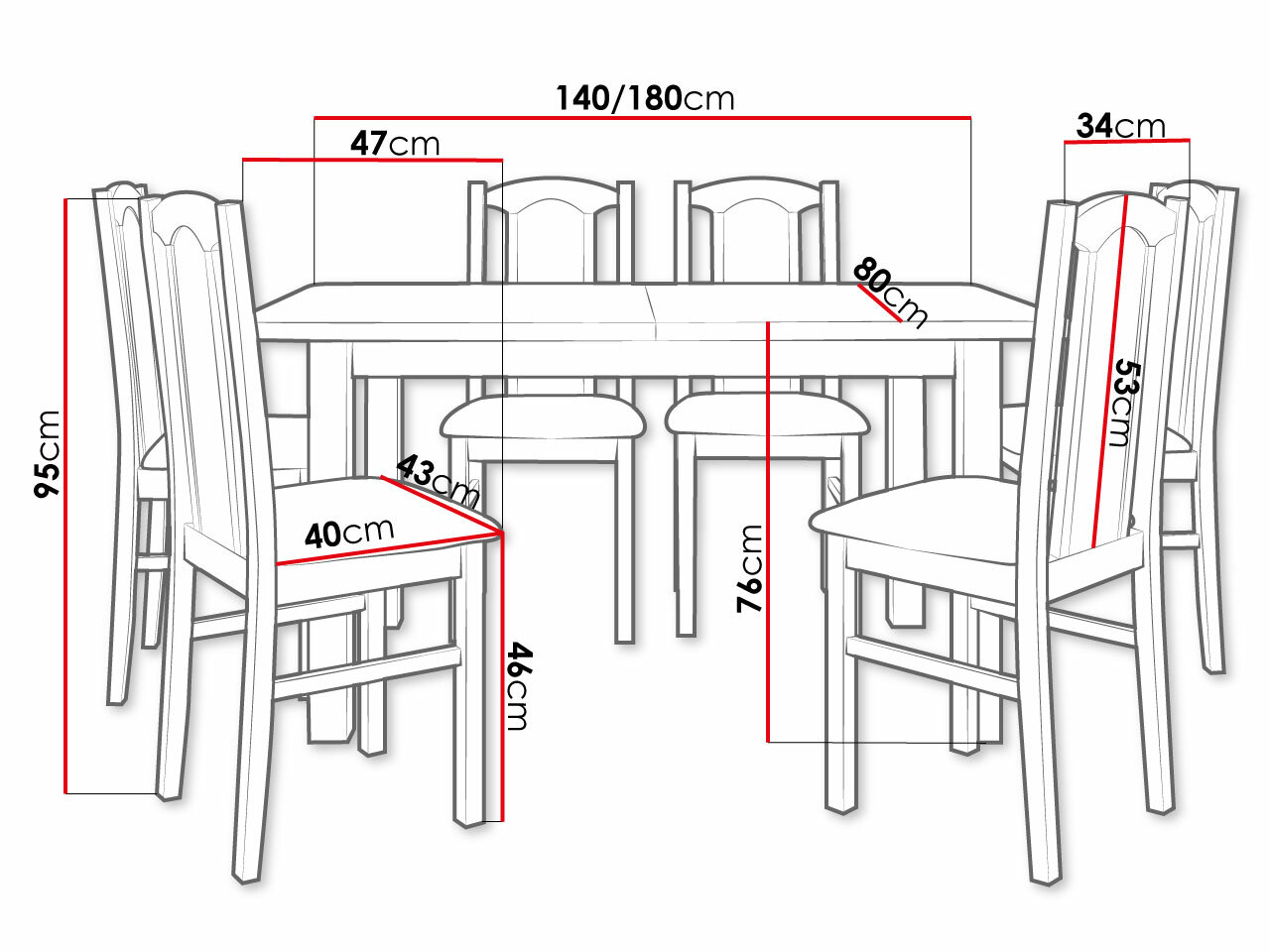 Conjunto de mesas y sillas para comedor Victorville 312 (Nuez)