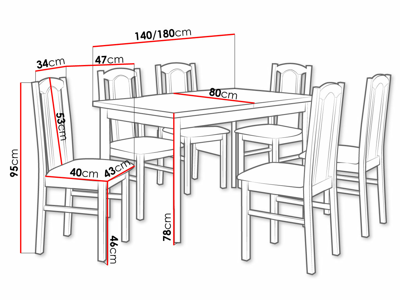 Conjunto de mesas y sillas para comedor Victorville 313 (Blanco)