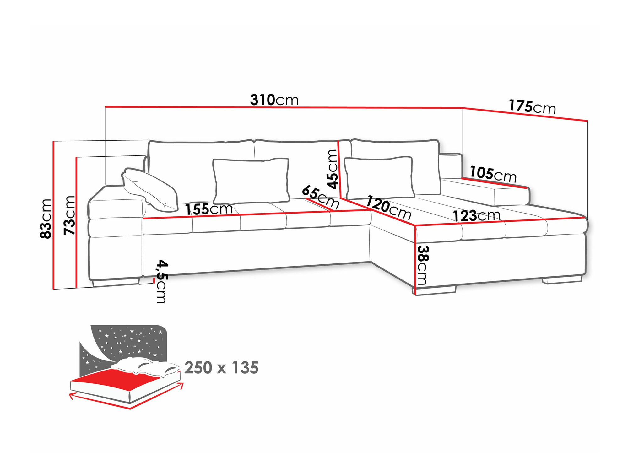 Sofá rinconero Comfivo 113 (Manila 35)