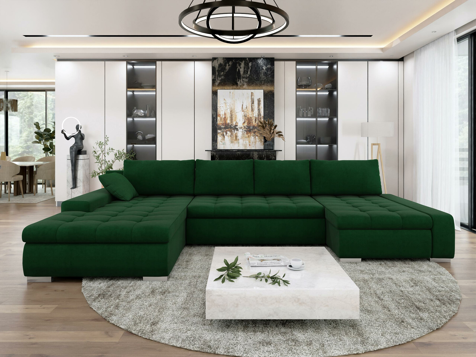 Sofá rinconero Comfivo Oliva (Uttario Velvet 2951)