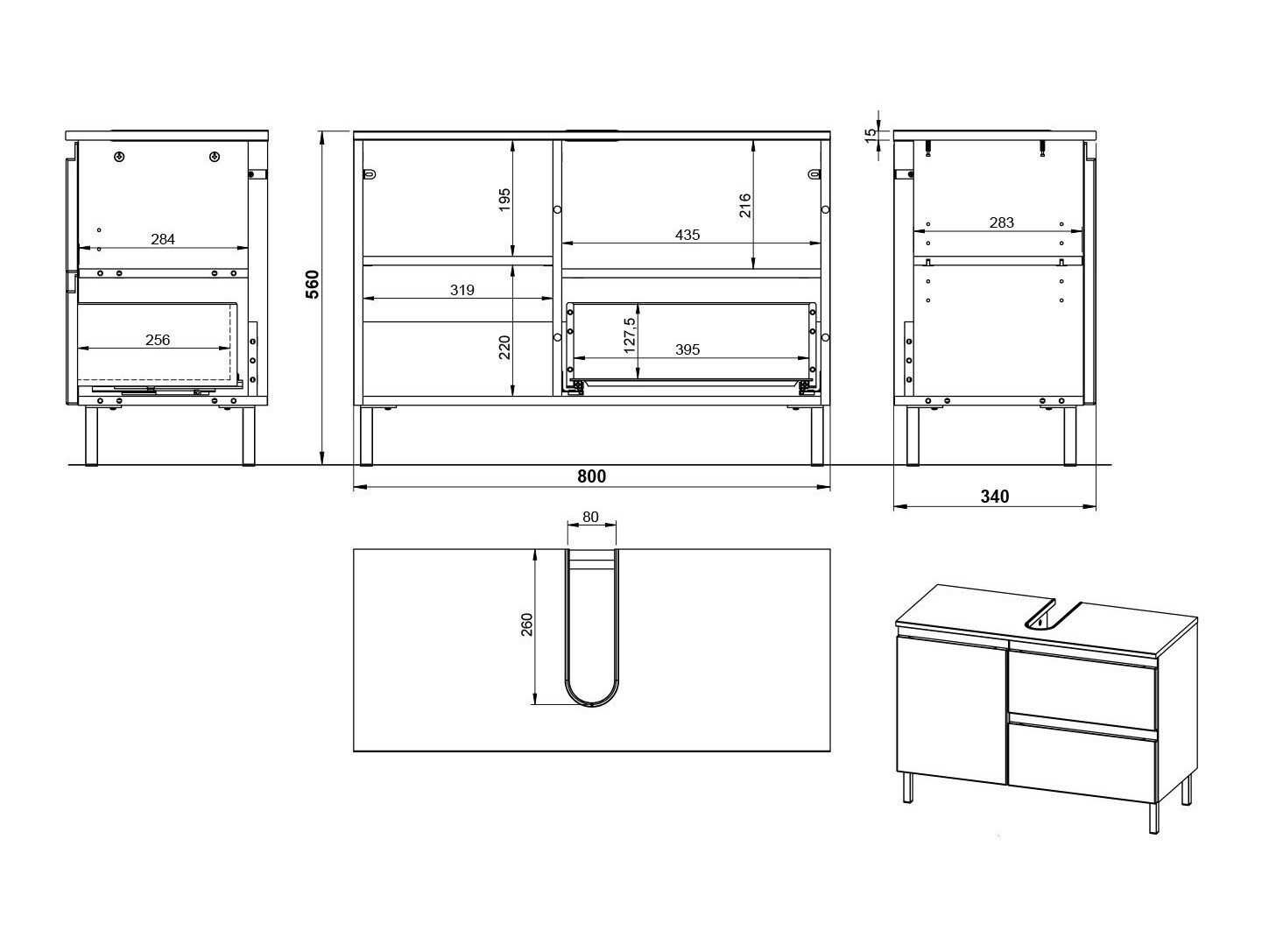 Conjunto de mueble de baño Talmira 114