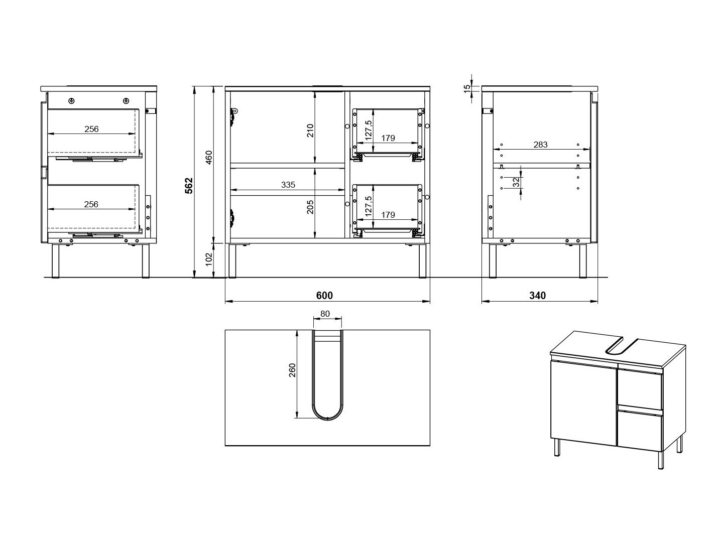 Conjunto de mueble de baño Talmira 115