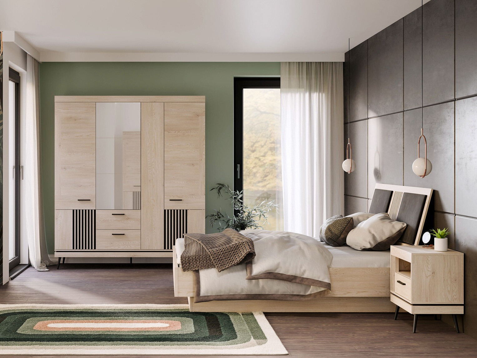 Conjunto de dormitorio Sermelu 123