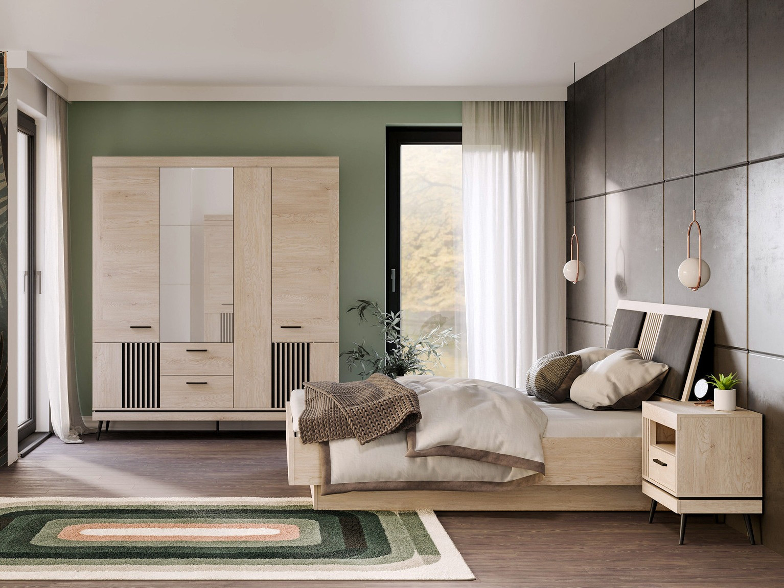 Conjunto de dormitorio Sermelu 123