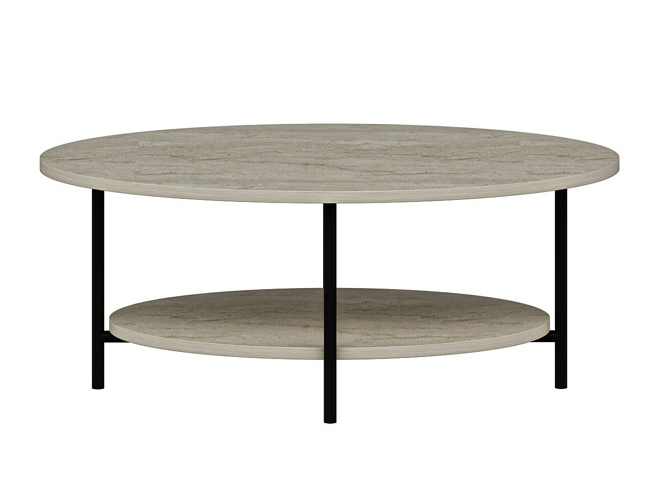 Mesa de centro Kailua 2460 (Negro + Claro Travertine)