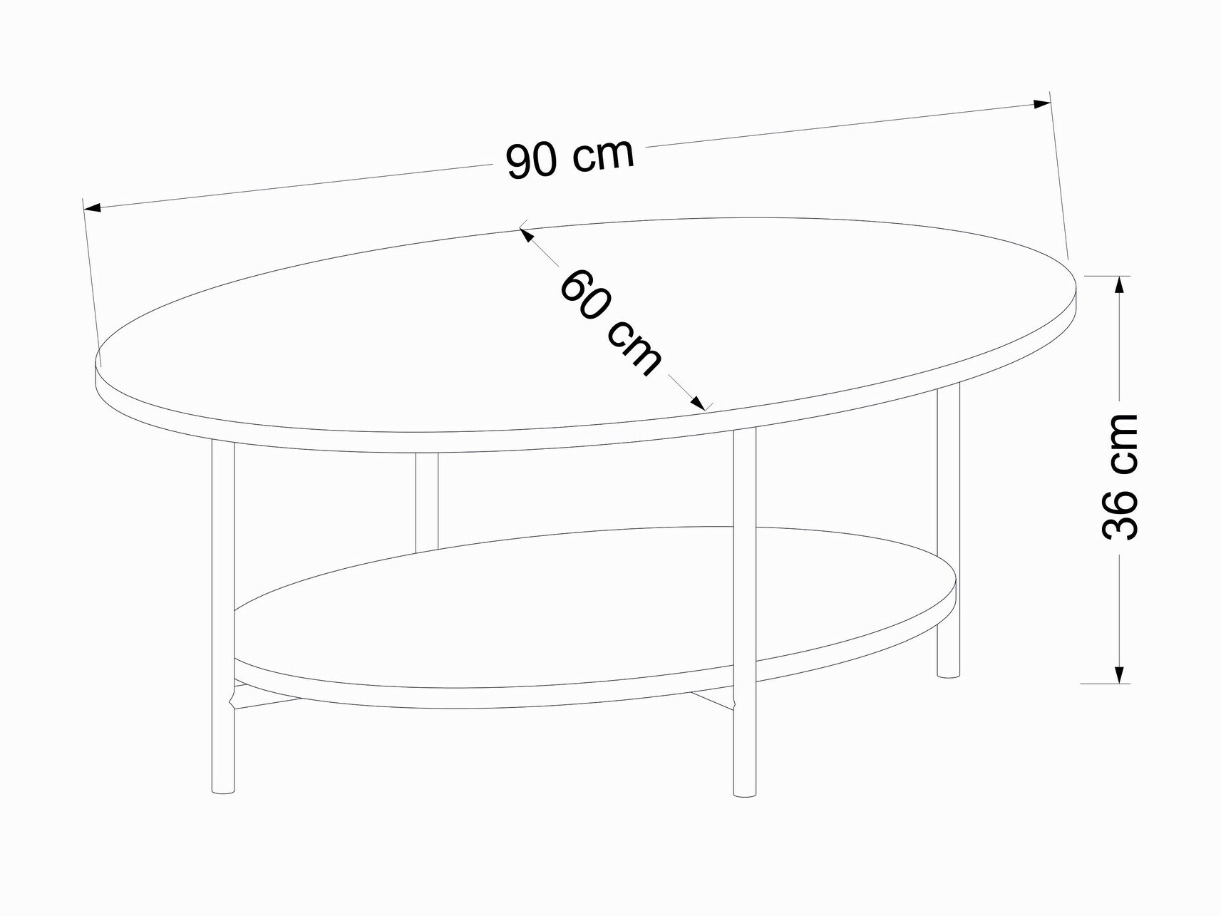 Mesa de centro Kailua 2460 (Negro + Claro Travertine)
