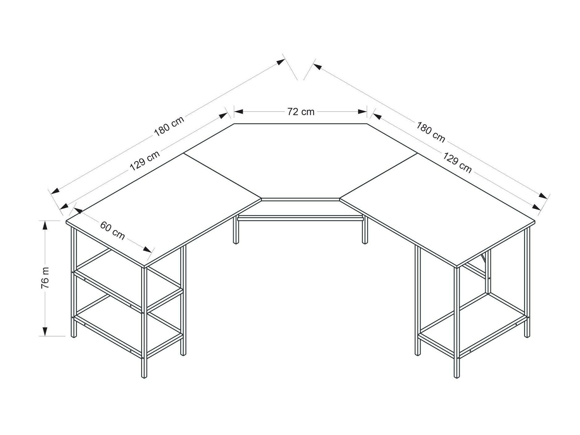 Mesa de ordenador esquinera Kailua 2461