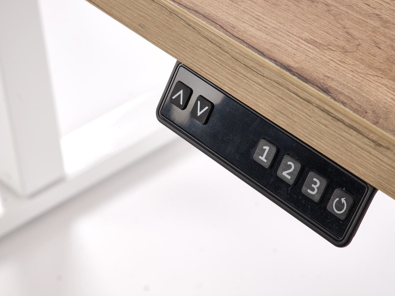 Escritorio de altura regulable Houston 1942 (Roble Artisan + Blanco)