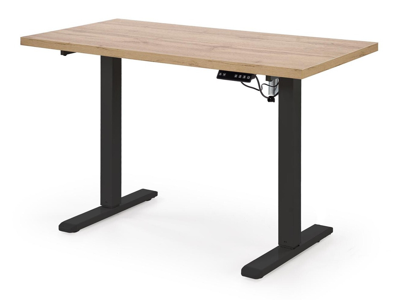 Escritorio de altura regulable Houston 1942 (Roble Artisan + Negro)