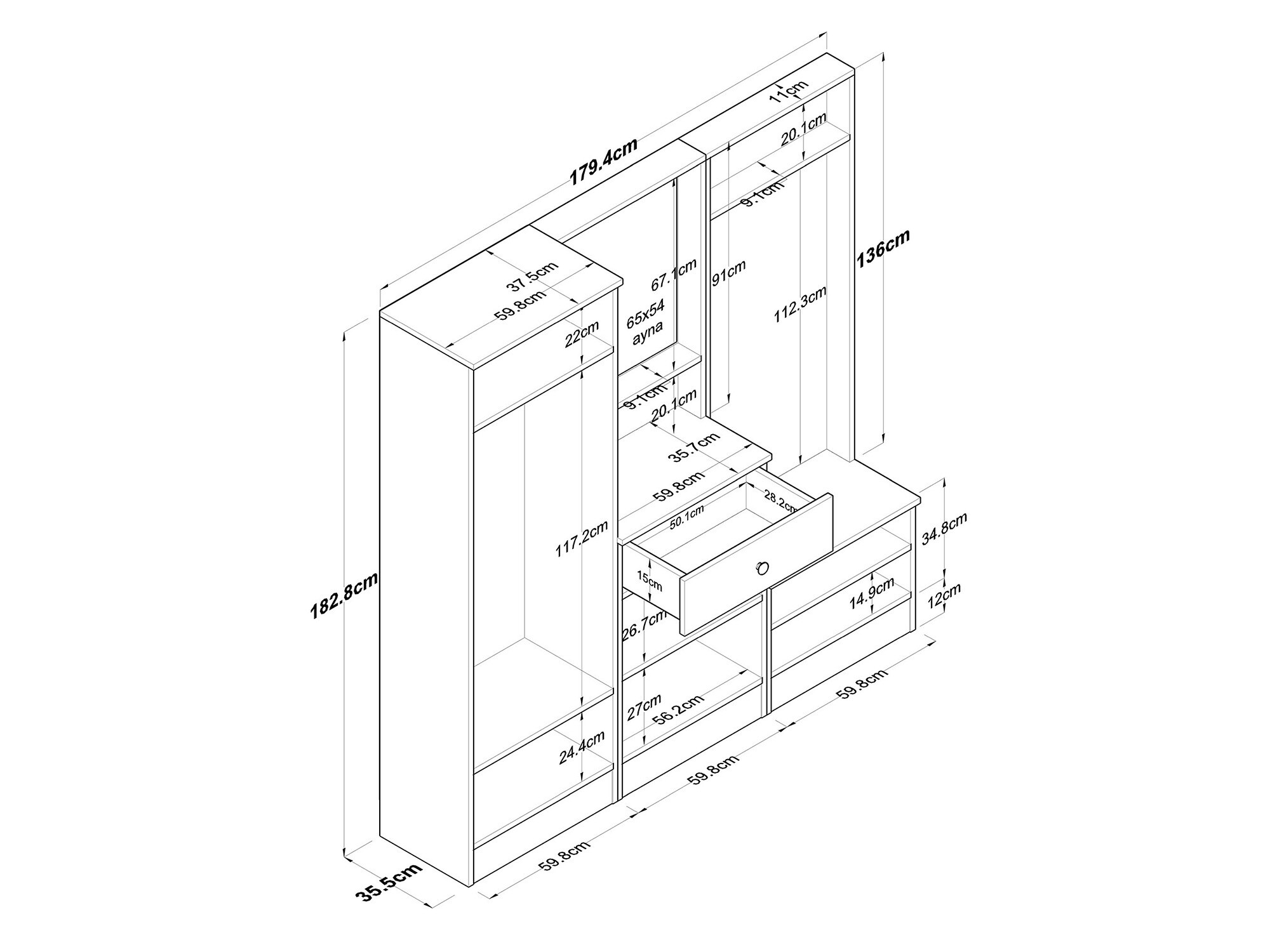 Conjunto para recibidor Kailua 2476