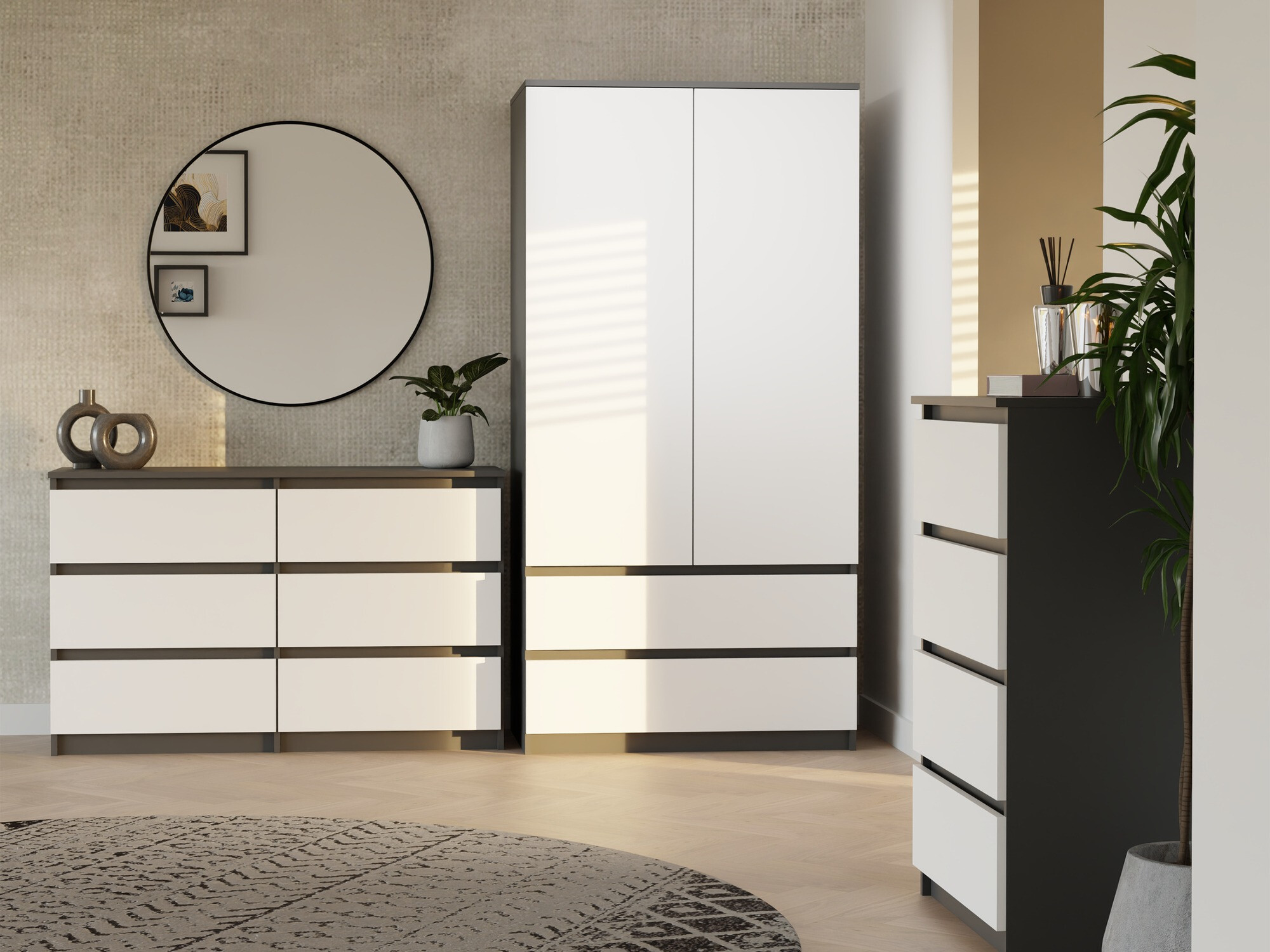 Cómoda Elbvelu 103 (Antracita + Blanco)