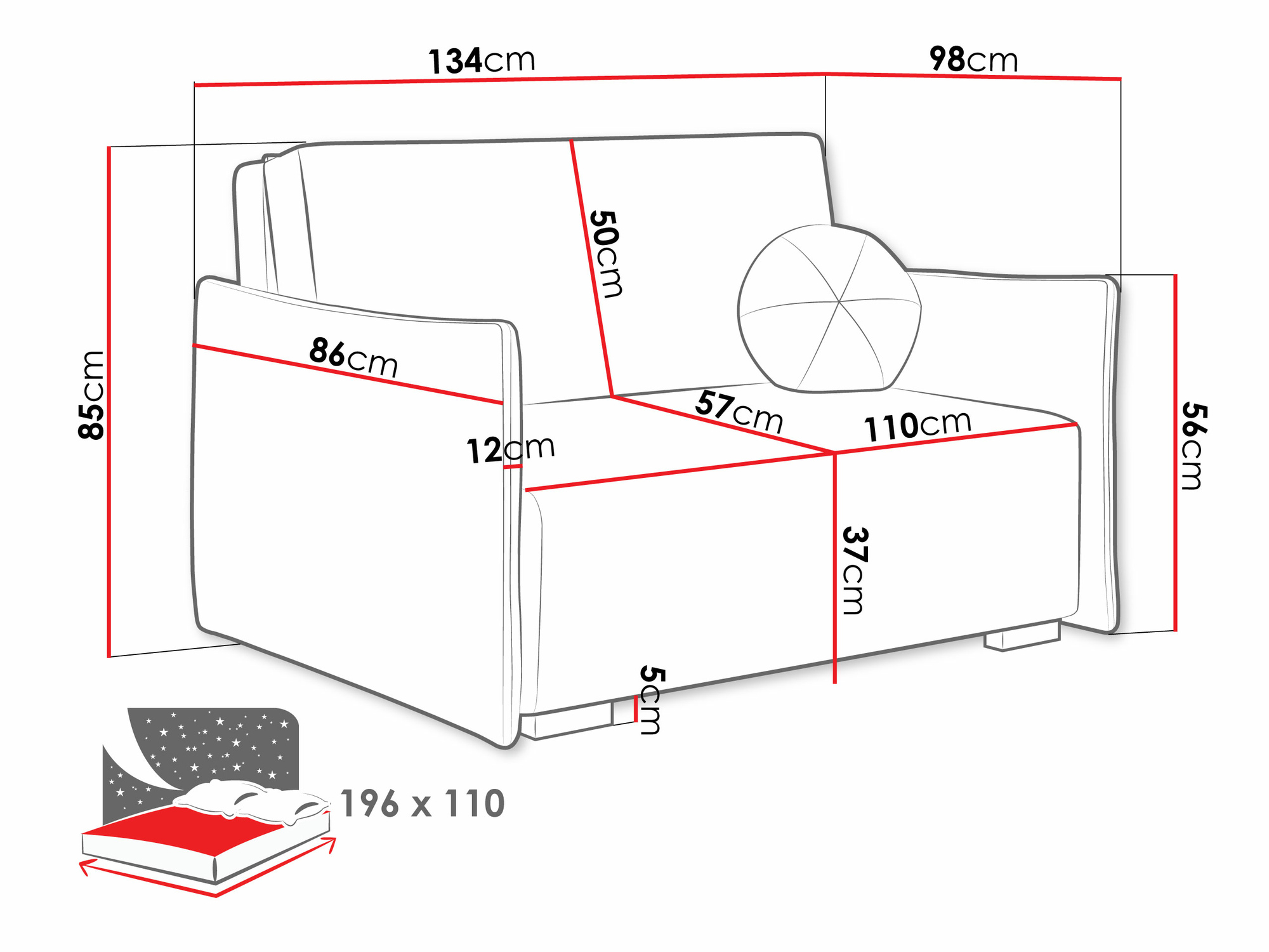 Sofá-cama Columbus 221 (Soul 4)
