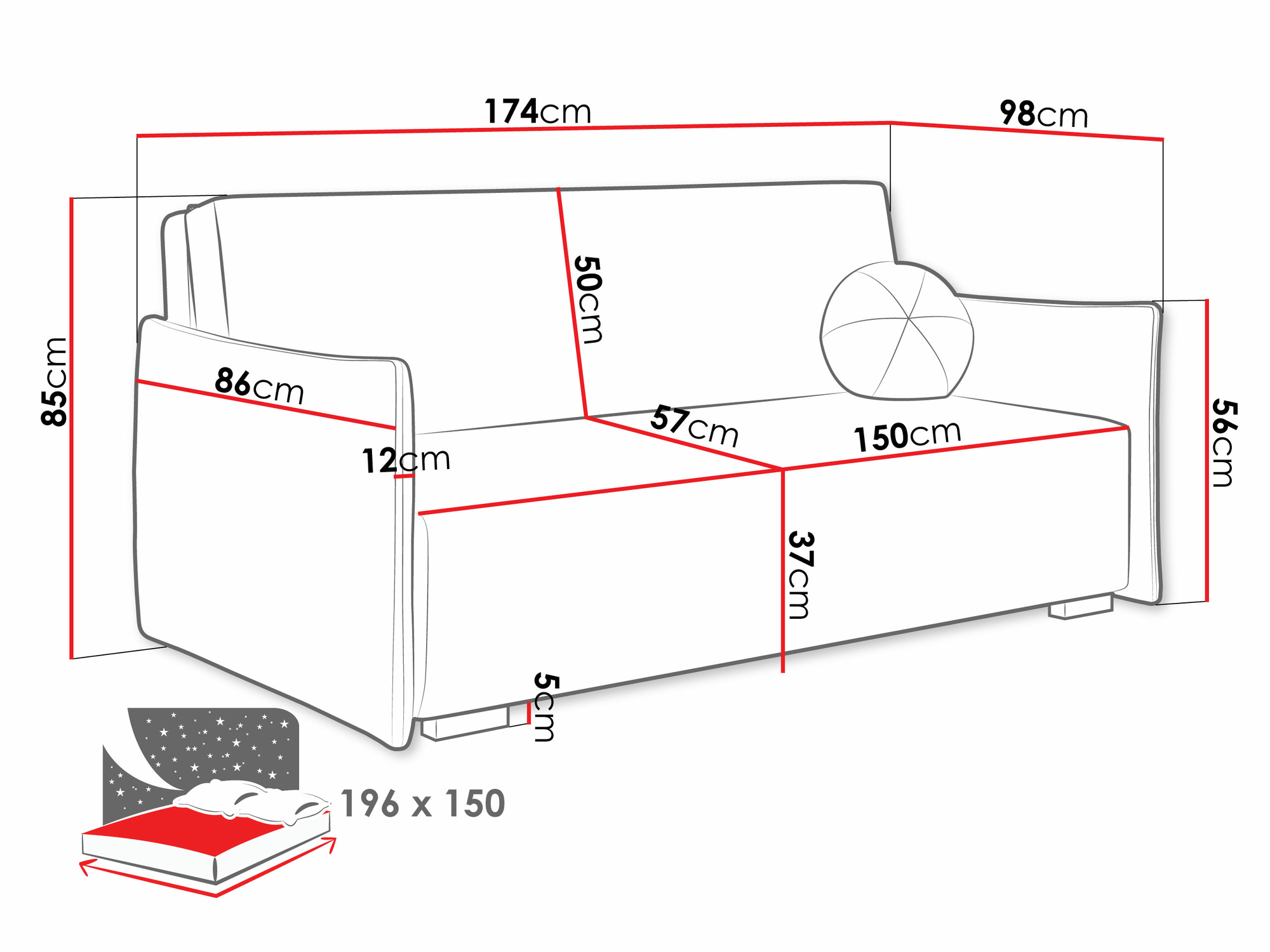 Sofá cama Velven IV (Soul 1)