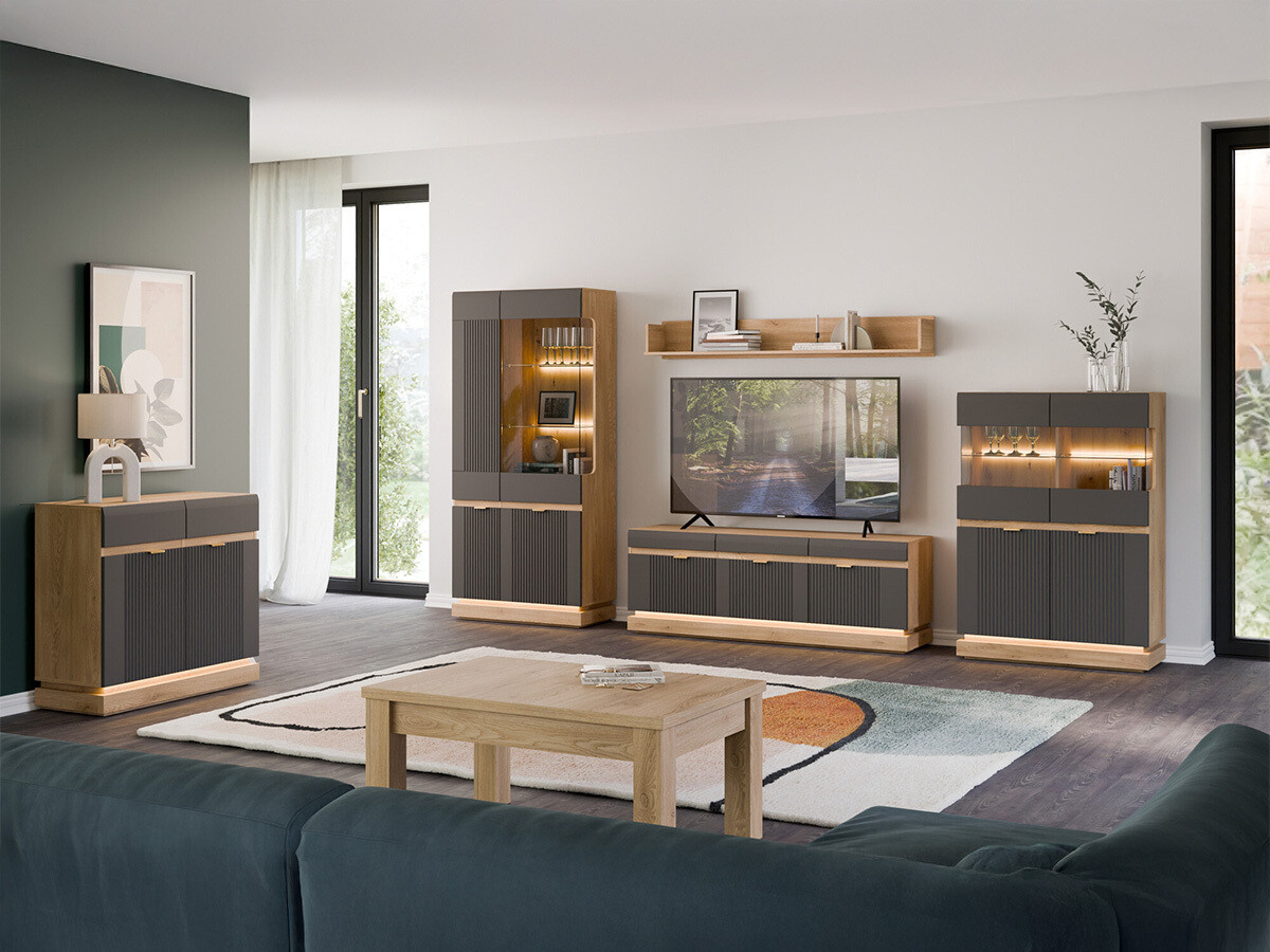 Cómoda Teselbu 102 (Antracita + Roble)