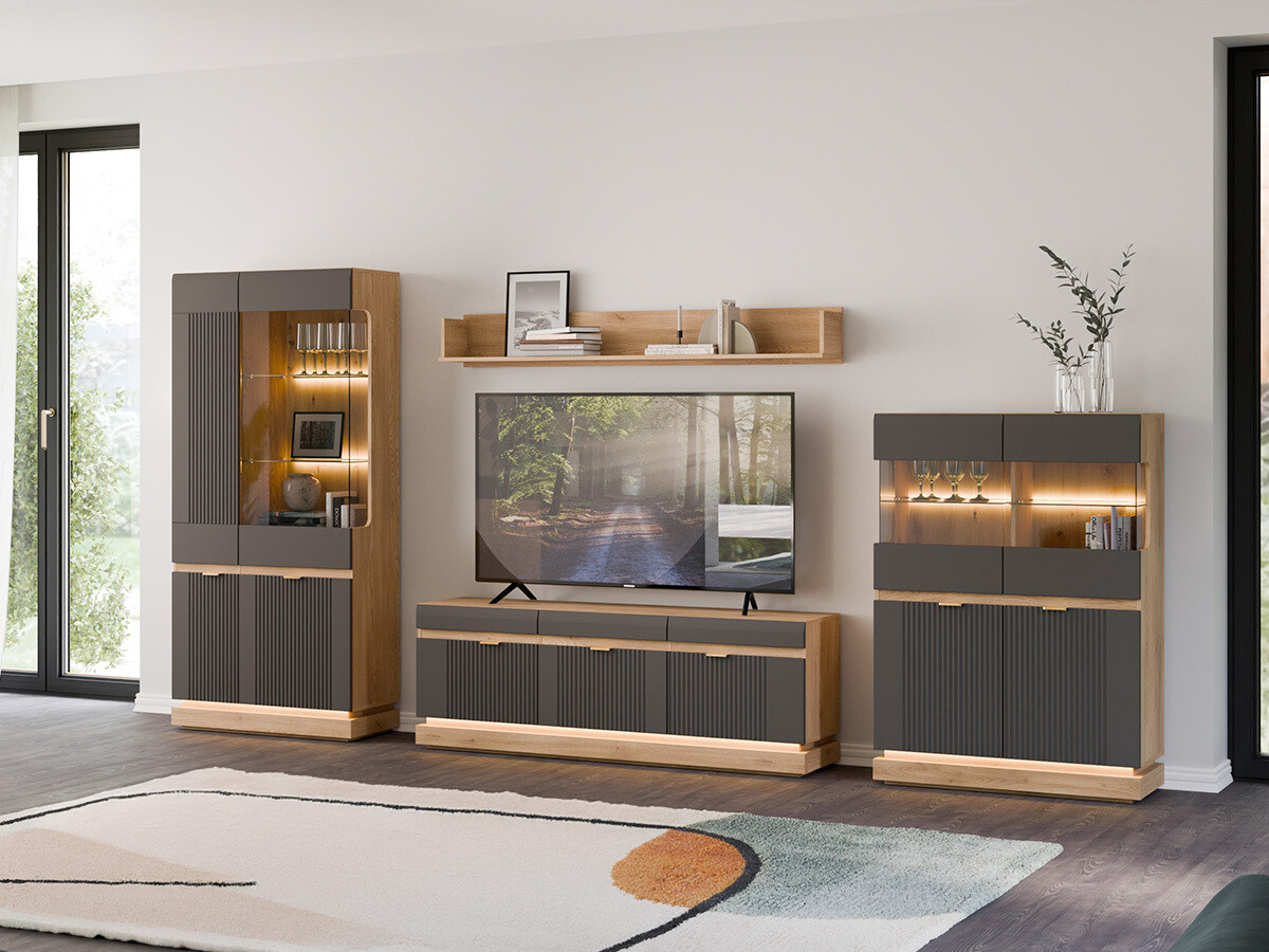 Aparador Teselbu 105 (Antracita + Roble)